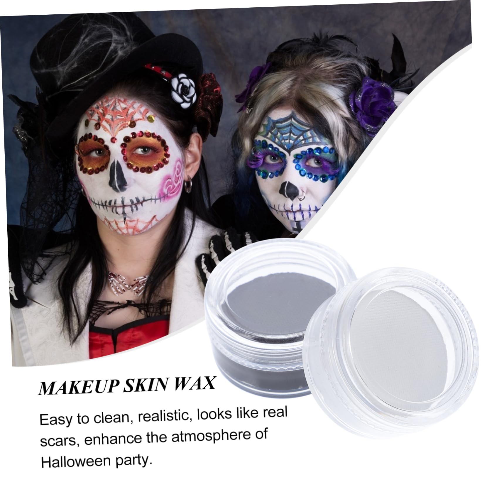 Beavorty 8piezas Facial De Halloween De Maquillaje Especiales Cera Facial Mate Para Cosplay y De Aplicar y Limpiar