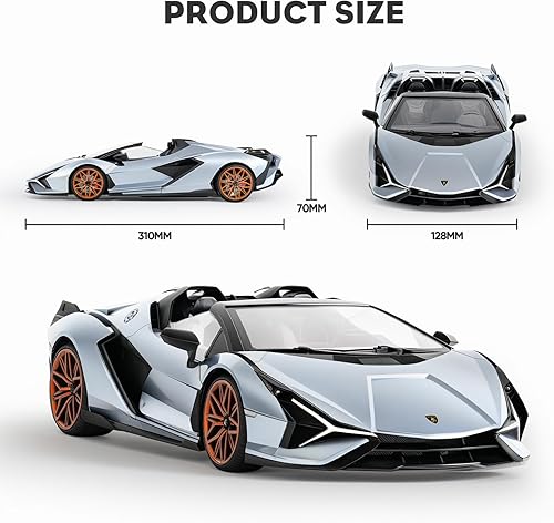 Miniatura 7 de MIEBELY Lamborghini Auto de control remoto, auto de juguete Lambo a escala 116, 7.4 V, 500 mAh, con licencia oficial, 7.5 mih, autos RC con luz LED