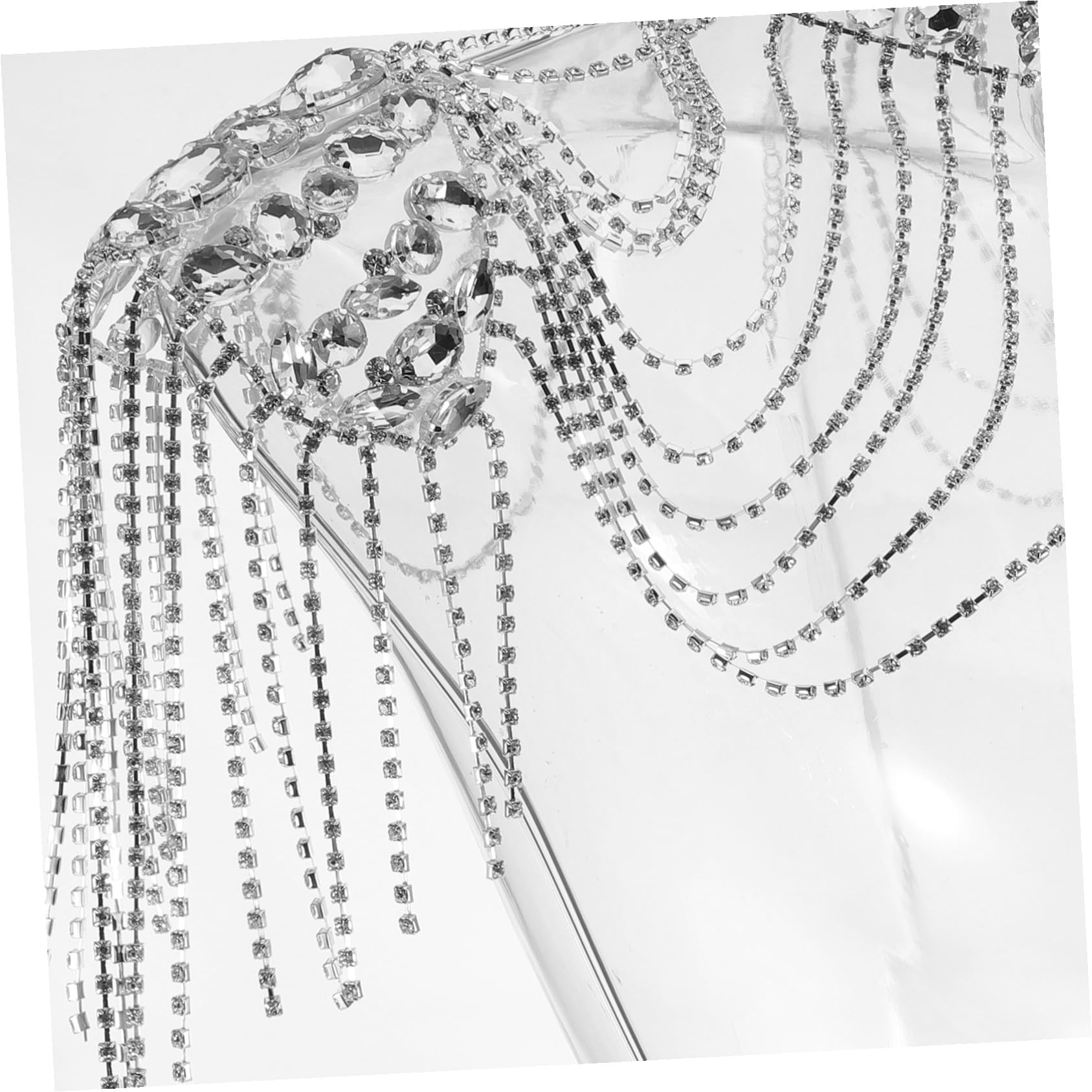 HANABASS Collar de Hombro para Mujer Borlas de Gemas de Imitación Cadena Corporal de Joyería para Bodas Graduaciones y Eventos Formales