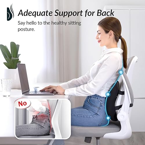 Miniatura 2 de ZIKEE Almohada de apoyo lumbar para silla de oficina, almohada ergonómica patentada de espuma viscoelástica con diseño convexo para aliviar el dolor