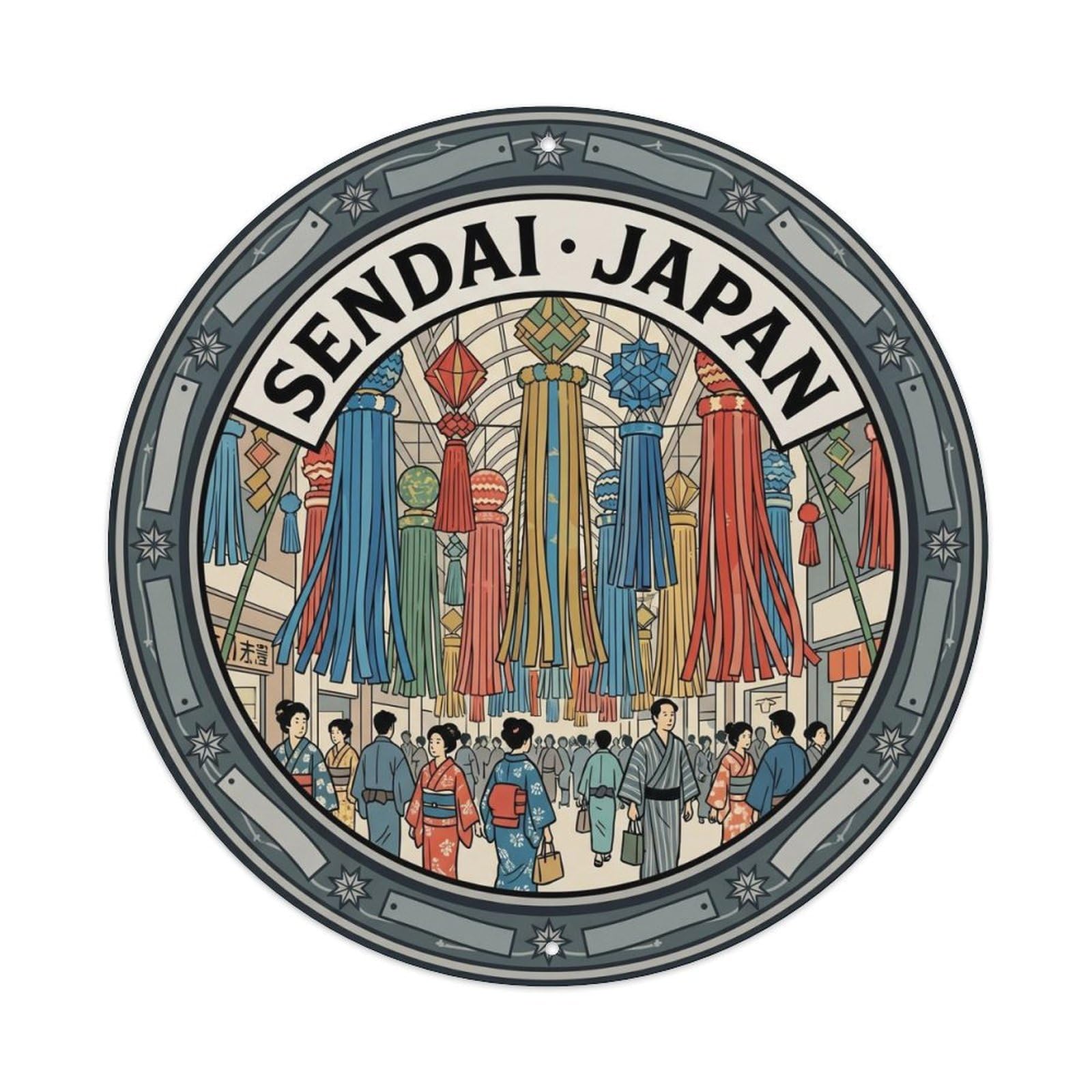 Sendai Tanabata Festival Performance Culture Street Metal Tin Sign