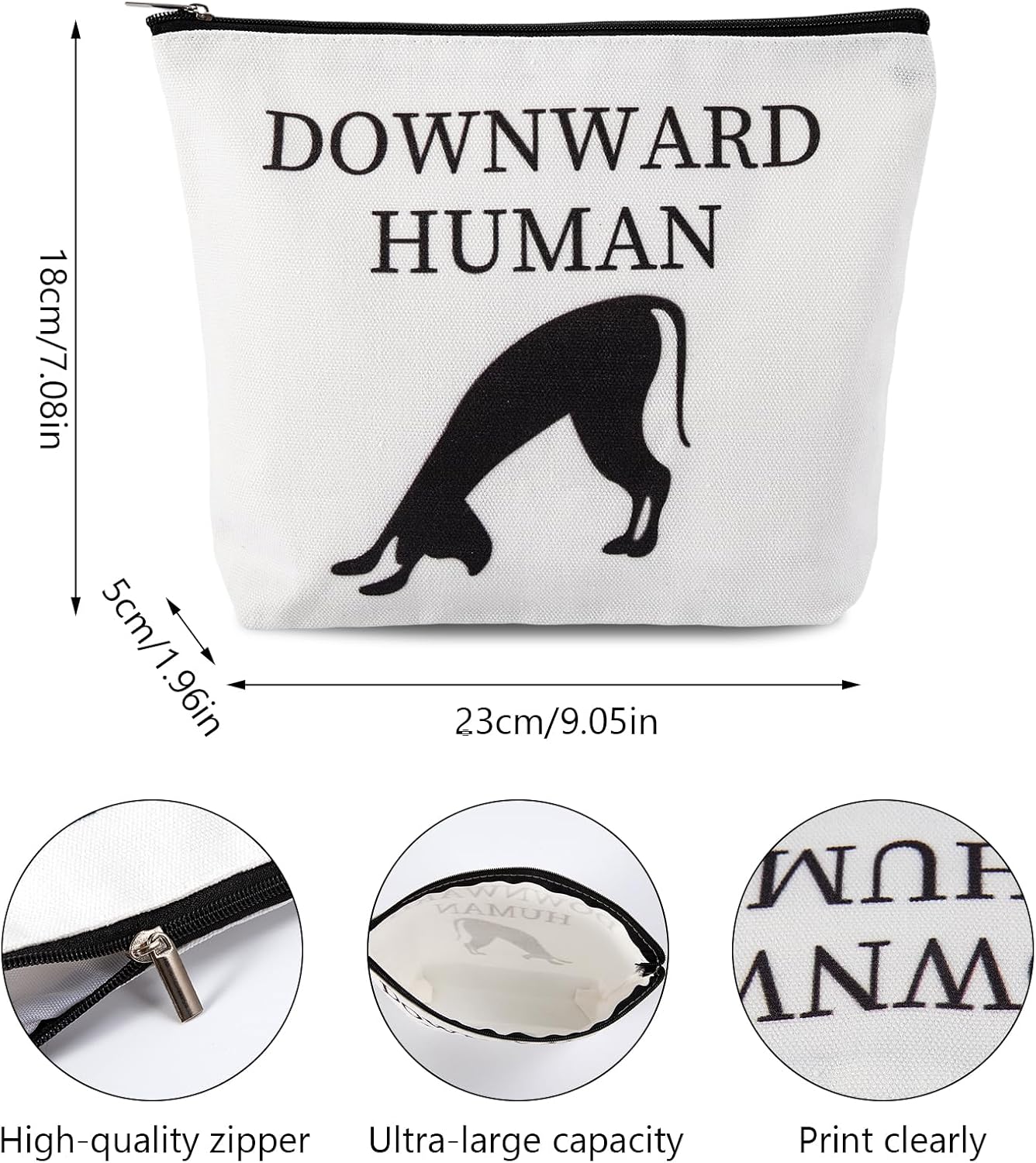 Yoga Gifts for Women Yoga Lover Gift Makeup Bag Dog Themed Cosmetic Bag Zipper Pouch Birthday Christmas Graduation Gifts for Women Friends Teacher - Image 3