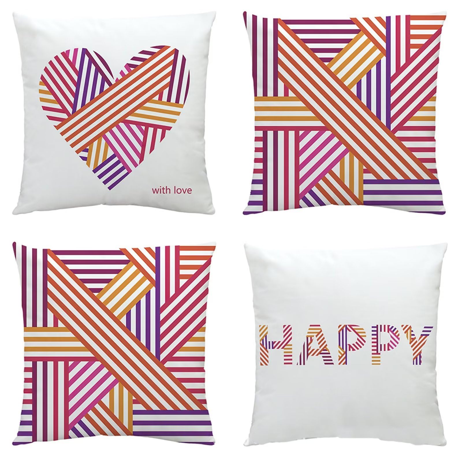 Federe Cuscini Divano 55x55cm Cuscini per Divano Set di 4 Amore rosa felice Cuscino Divano, Quadrate Copricuscini Divano Arredo Casa, Cuscini Decorativi per Home Soggiorno Camera da Letto Divano Y315