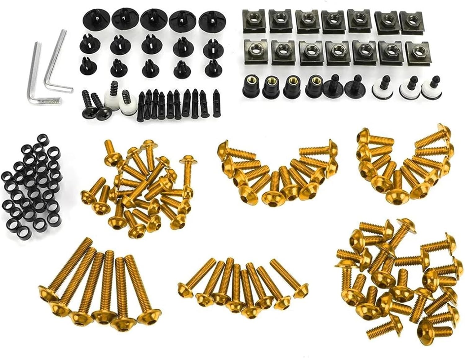 忍者用ZX6R用ZX-6R 2007-2008 169個フェアリングボルトネジキット