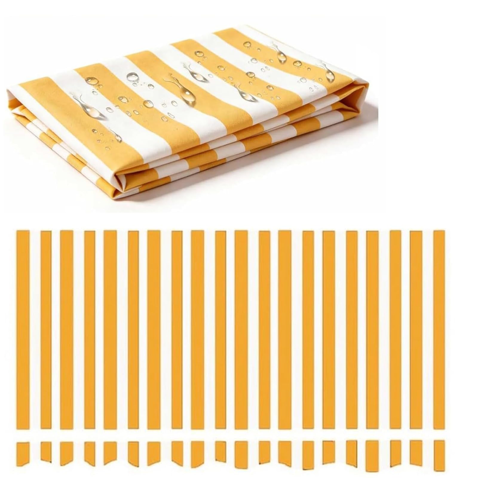 ROFBIHG Patio Awning Replacement Fabric, Window Door Awning Replacement Fabric, Patio Awning Fabric Replacement Stripe Retractable Sun Shade Awning Cover(Yellow,2x1.5m(6.6x5ft))