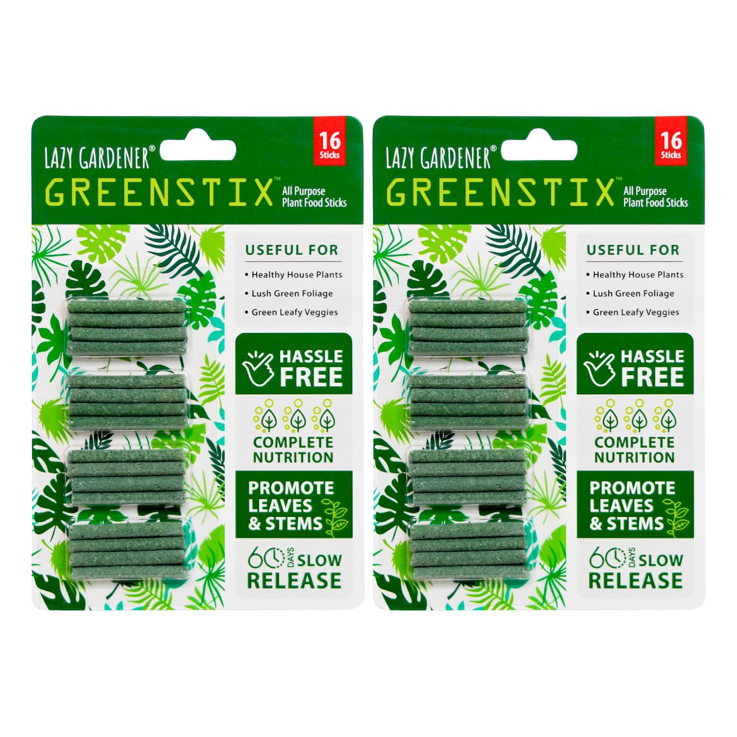 Lazy Gardener GreeStix Plant Food Fertilizer Sticks | Multipurpose Plant Food Sticks For All Plants | Green Sticks Fertilizer For Home Garden 32 Sticks