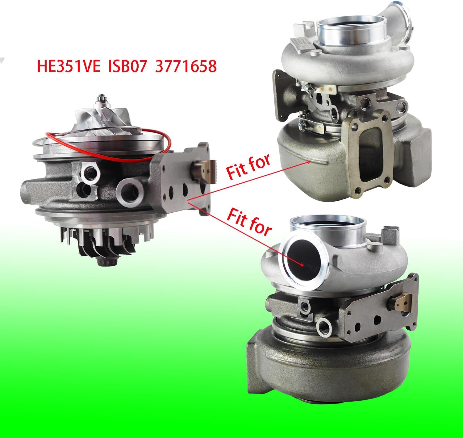 HE351VE Upgrade Billet Impeller Turbo cartridge CHRA Fits for Cummins ISB07 Engines Diesel 4044384 4044385 2834847 3771658 4955398RX 4309451 4955397RX Turbocharger