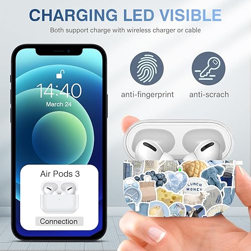 Vista 86 de Maxjoy for AirPods 2nd Generation Case, Unique Design Hard Protective Shockproof Airpods Case Cover with Keychain Compatible with Apple AirPods Sea