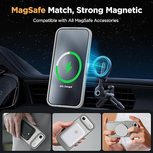 Miniatura 493 de Miracase - Funda magnética para iPhone 13 de 6.1 pulgadas (compatible con MagSafe) (con 2 protectores de pantalla), protección de grado militar