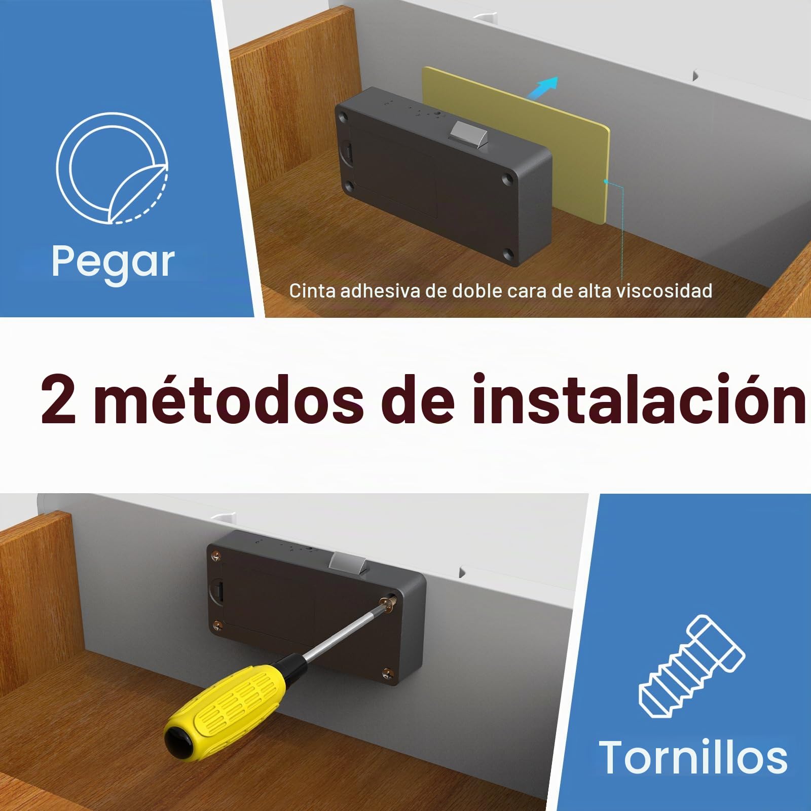 Cerradura electrónica del cajón NFC, RFID, eLinkSmart sin llave, aplicación Bluetooth, seguridad infantil oculta, gris, para camuflaje licor, despensa