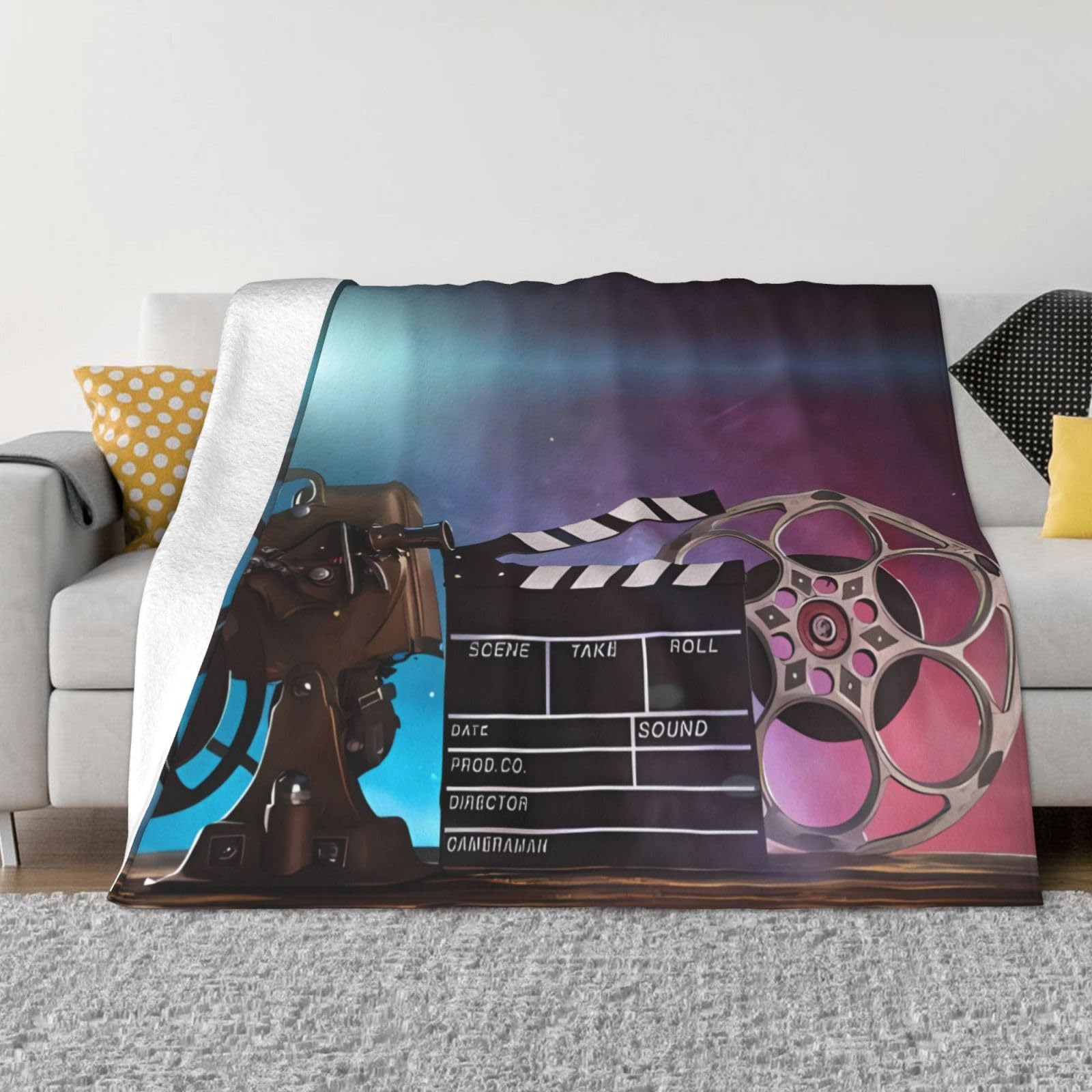 Couverture polaire en flanelle 152x127 cm DEHIWI pour lit et canapé