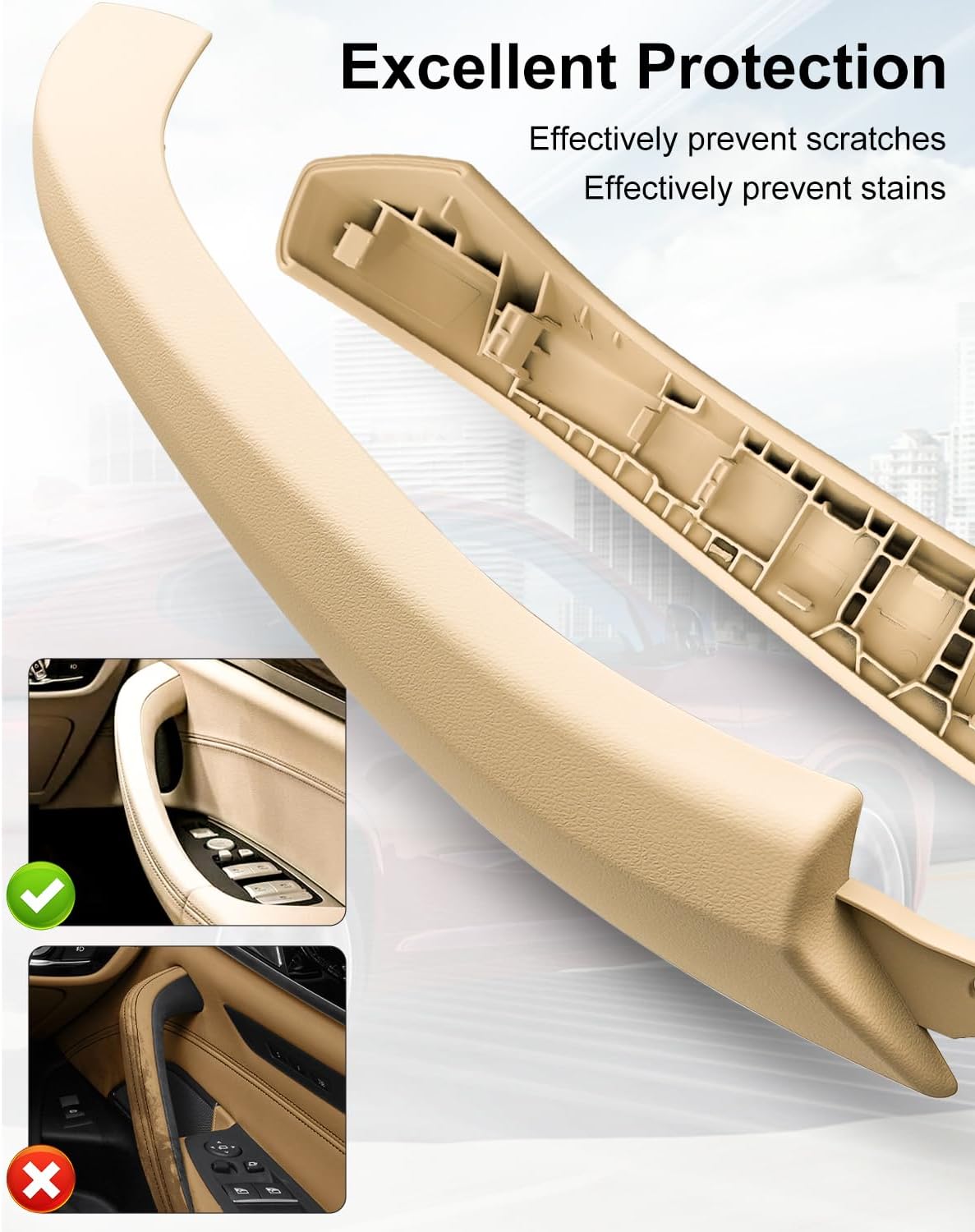 Door Handle Covers Fit for BMW X3 G01 X4 G02 F97 F98 2018 2019 2020 2021, Door Pull Handle Cover Right Passenger Side Beige