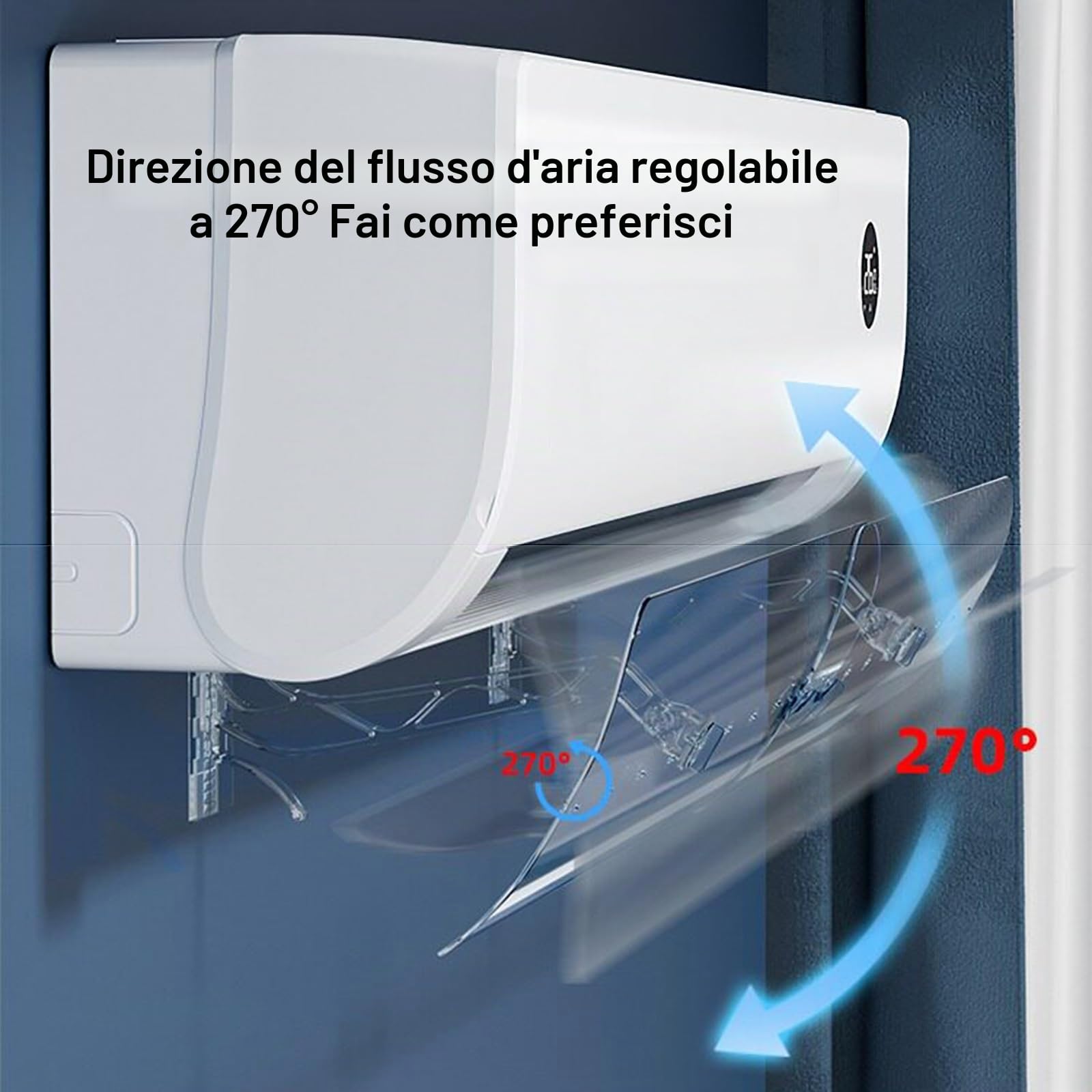 Deflettore Condizionatore Universale Trasparente, Deflettori per Condizionatori Regolabile, Estensibile da 50 a 102 cm, Anti-Flusso D'aria Diretto