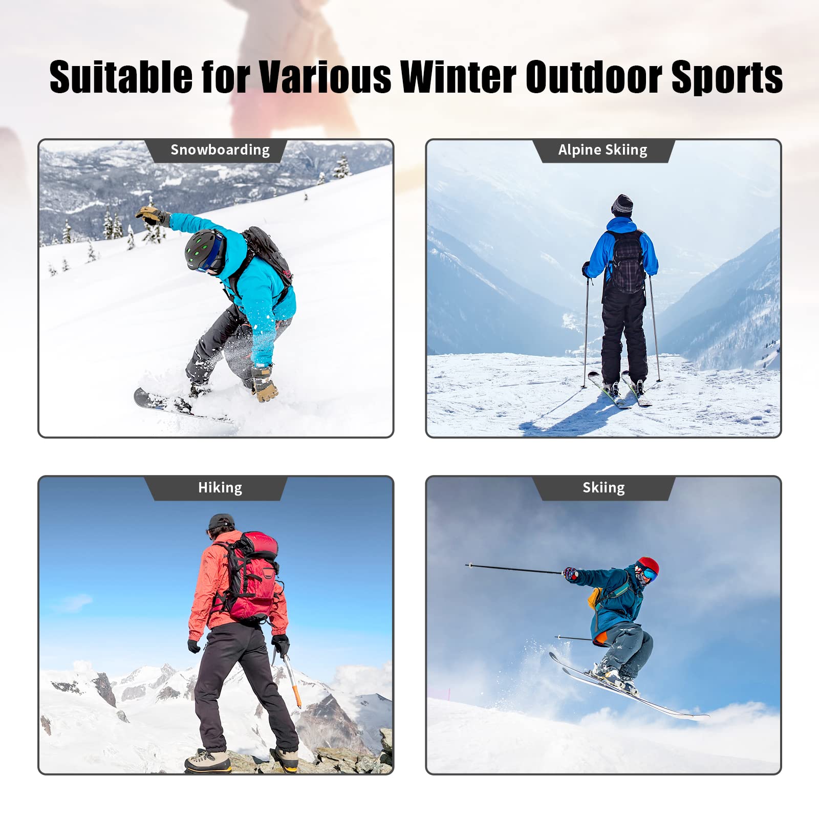 AOLI RAY Herren Skihose Snowboardhose Trägerhose Wasserdicht Gefüttert Winddicht Outdoorhose mit Abnehmbar Träger
