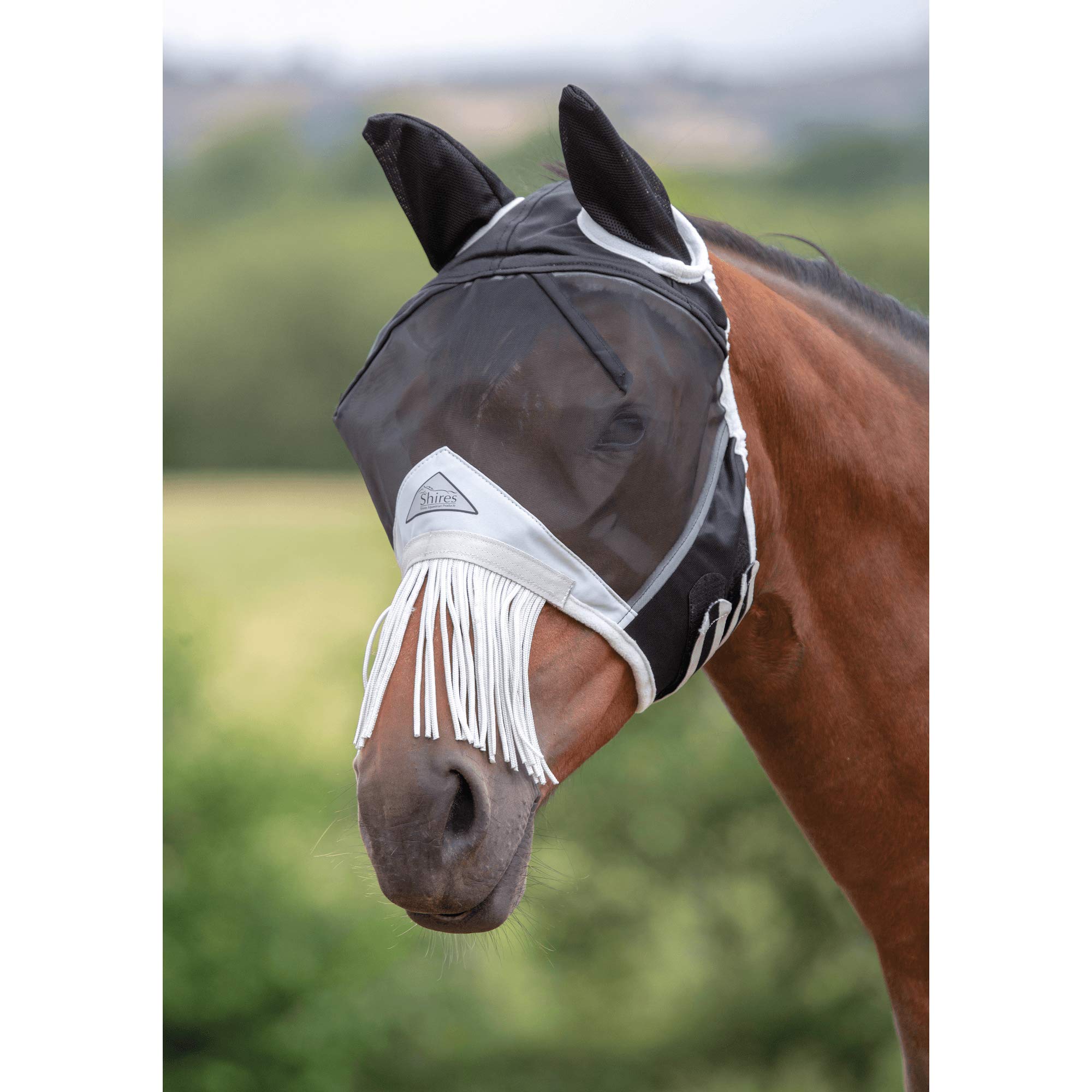 FINE MESH Fly MASK with Nose Fringe (Small Pony, Black)