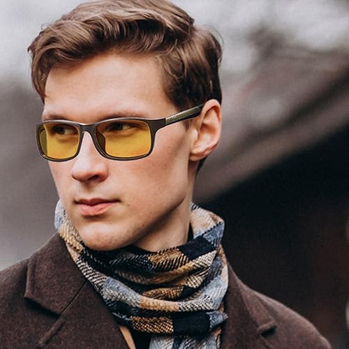Miniatura 5 de DUCO Gafas de visión nocturna para hombres y mujeres, antirreflejos, lentes de conducción nocturna, polarizados, protección UV400, lentes amarillos