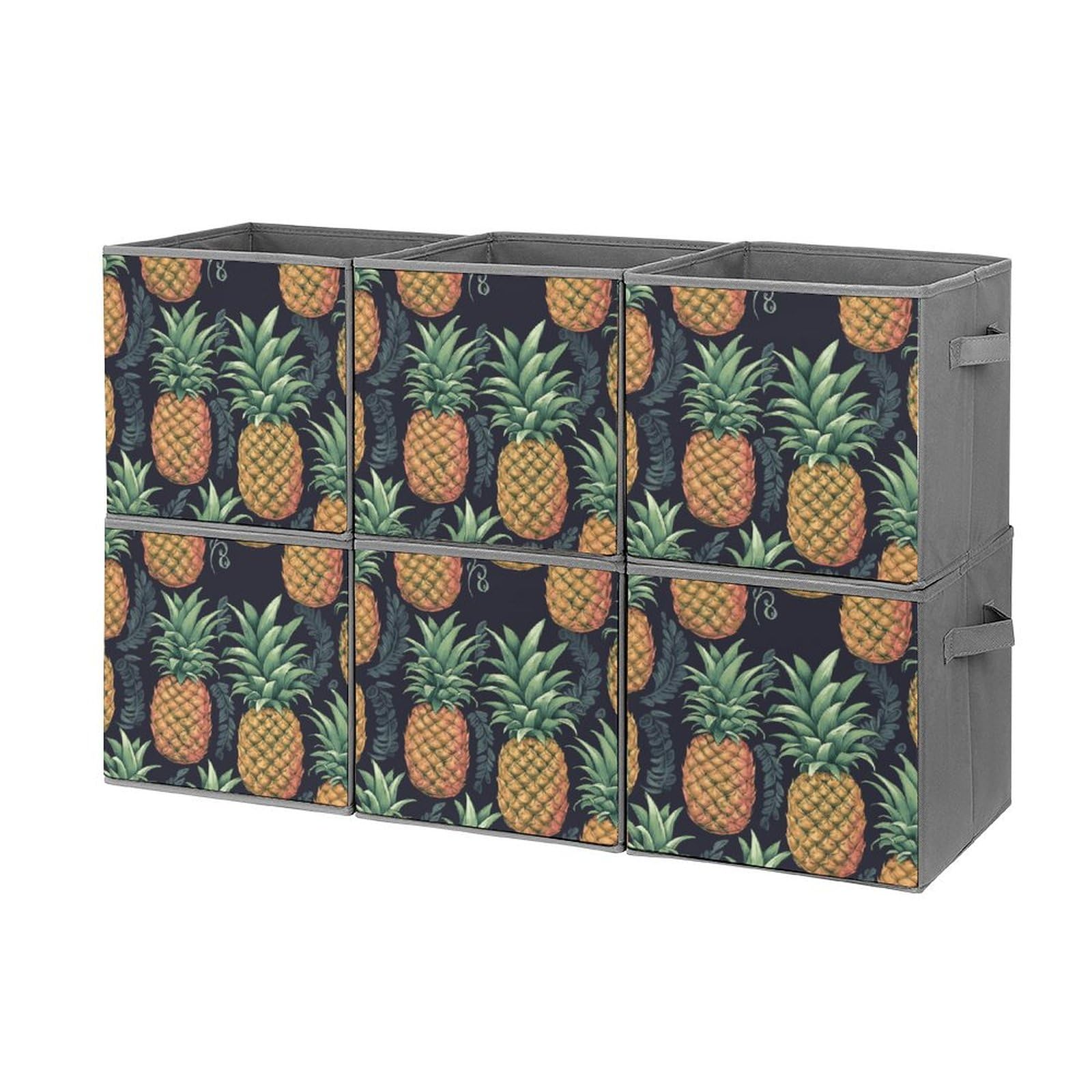 Boîte de rangement 6 pièces compacte avec poignées pour optimiser vos placards