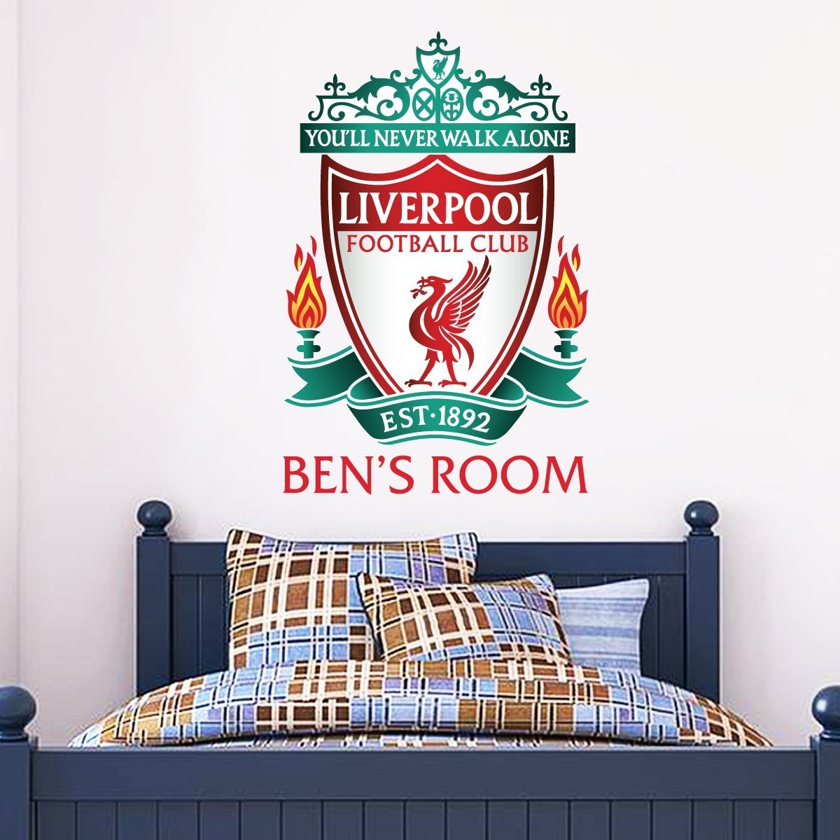 Beautiful Game Red Official Liverpool Football Club Official Personalised Name & Crest Wall Sticker (90Cm)