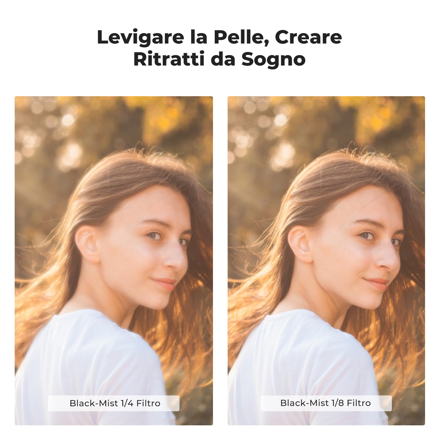 K&F CONCEPT Nano-Klear 2 Pack 52mm Filtros Black Diffusion 1/8+ Black Mist 1/4 Ultrasottili in Vetro Ottico con Nano Rivestimento con 3Pcs Panno di Pulizia