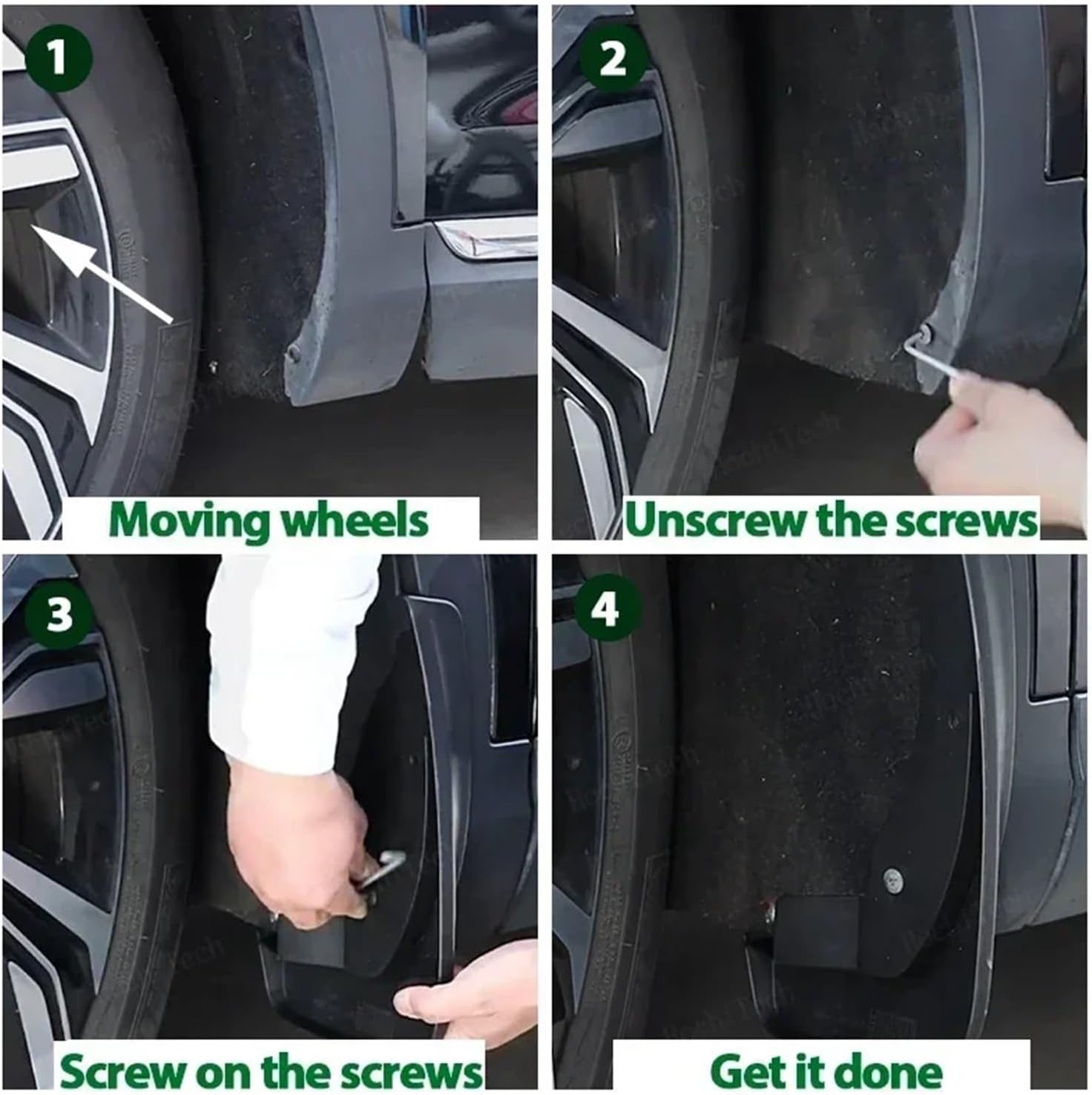 Wheel Mud Flaps Car Modification Accessories Splash Guards Mud Fenders Kit Fit for BYD Dolphin EA1 Atto 2 2021 2022 2023(Vigorous Version)