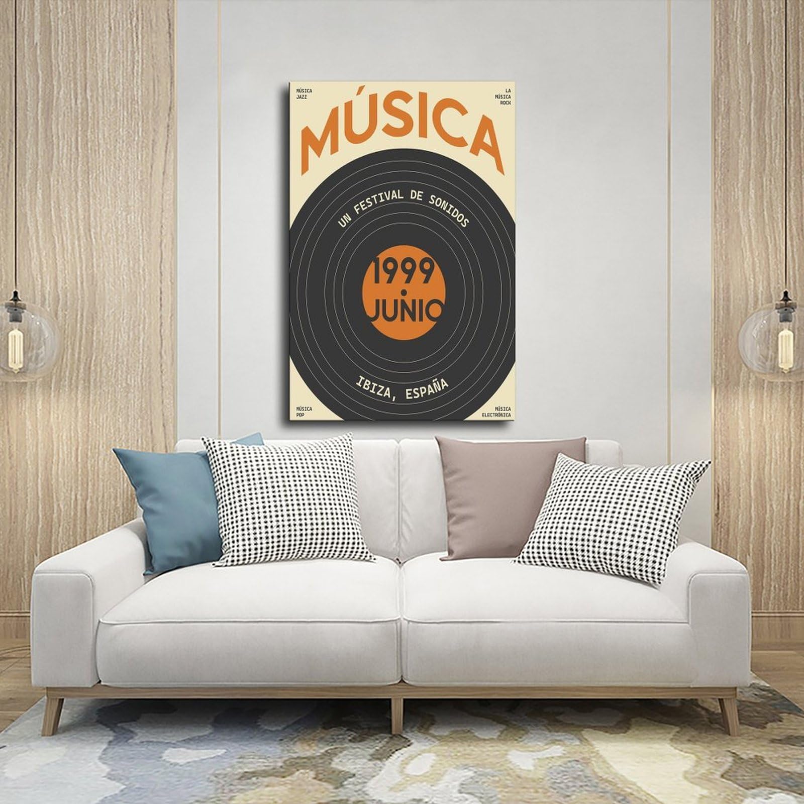 Poster con mostra musicale del suono – Decorazione da parete per la tua sala musicale, poster su tela, decorazione per camera da letto, ufficio, stanza, regalo, 40,6 cm di lunghezza x 61 cm di