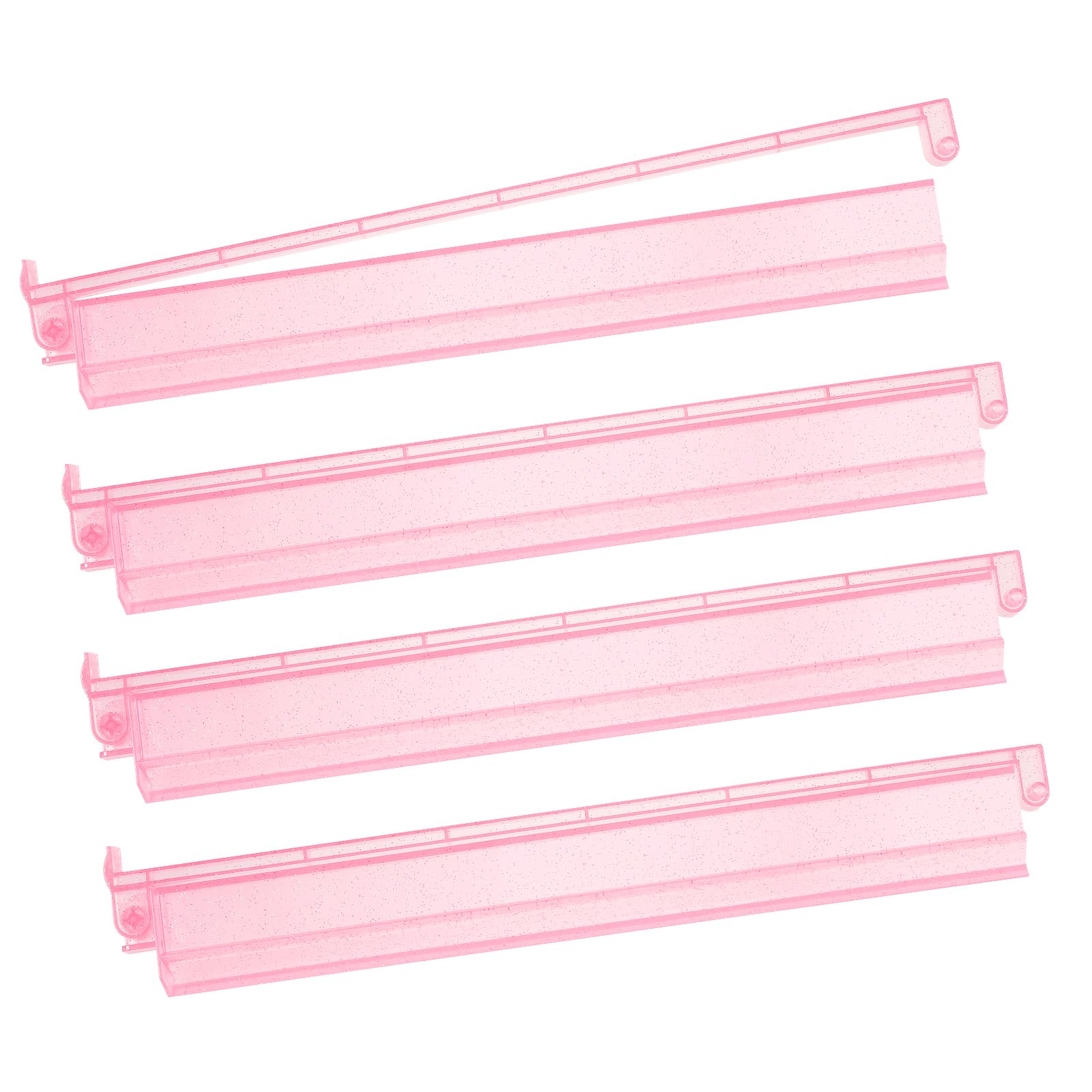 Mahjong Racks with Pushers 4PCS Set Majiang Tile Holder Acrylic Mahjong Racks Accessories and Gifts(Bling Pink)
