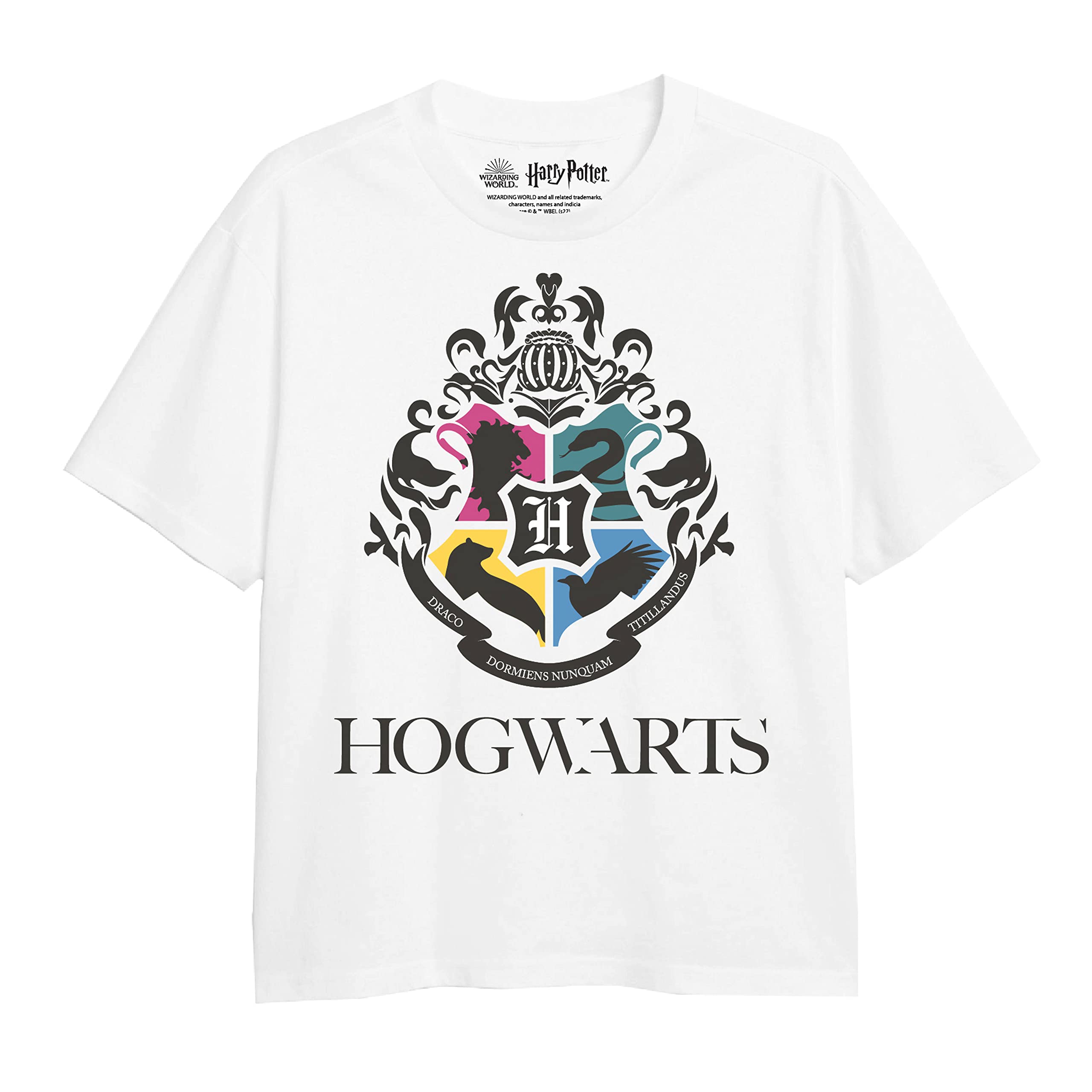 Cotton Soul Harry Potter Hogwarts Houses Girls T Shirt, biała