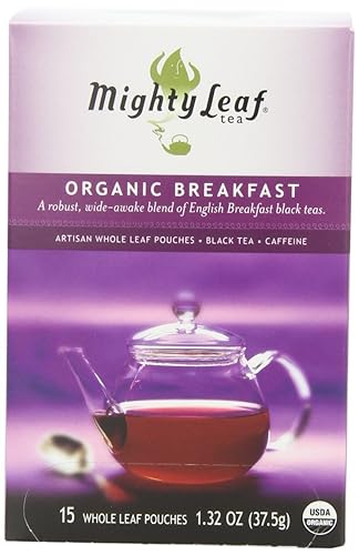 Té Mighty Leaf orgánico bolsas con hojas enteras 132 onzas 15 unidades