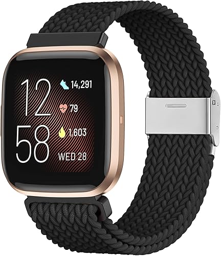 Miniatura 1 de IMIVIO Bandas compatibles con reloj Fitbit Versa 2 para mujeres y hombres, pulsera deportiva elástica trenzada para reloj inteligente Fitbit Versa