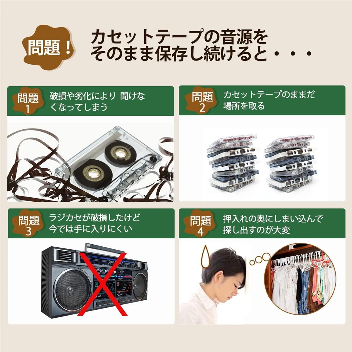 Amazon.co.jp: カセットテープUSB変換プレーヤー MP3