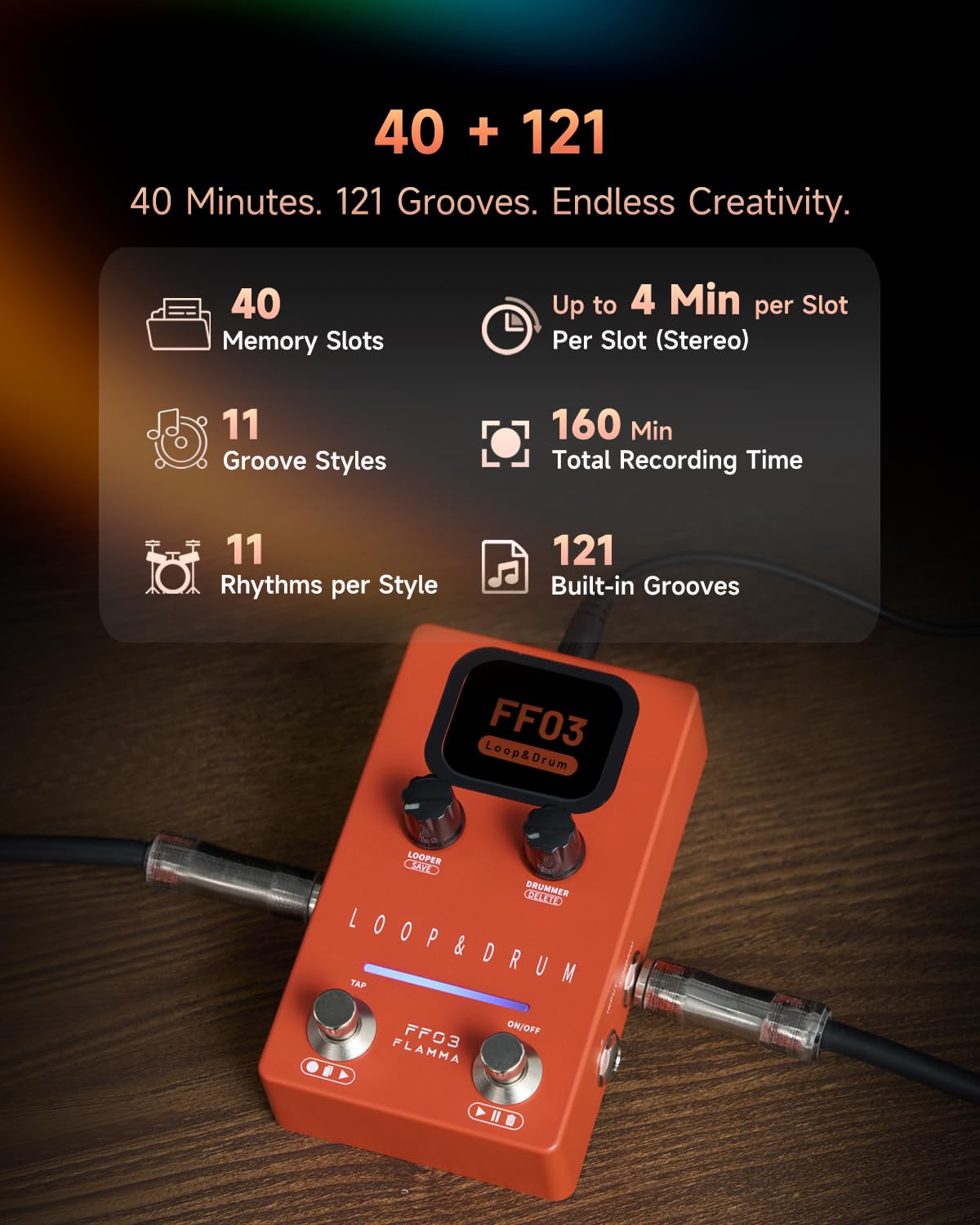 Amazon.com: FLAMMA FF03 Looper Pedal Drum Machine, Drum Looper