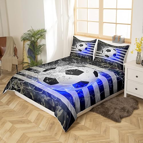 Miniatura 3 de Erosebridal Funda de edredón de bandera estadounidense, tamaño matrimonial, funda de edredón de camuflaje para adolescentes, juego de ropa de cama