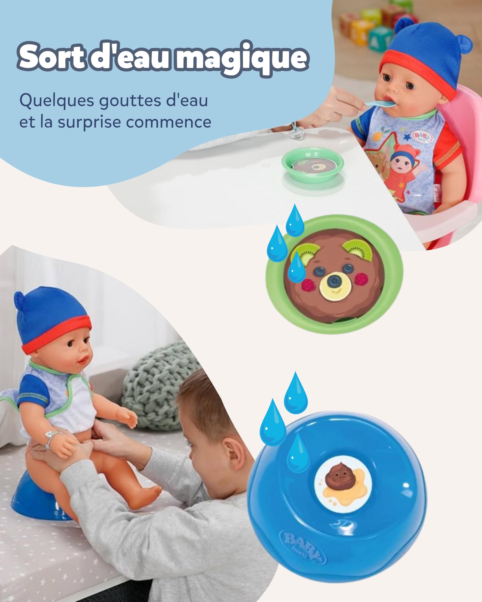 BABY born Jonas - Bébé poupée de 43 cm - 10 Fonctions y Compris Accessoires & grenouillère - Fonctionne entièrement sans Piles - Convient aux Enfants à partir de 3 Ans