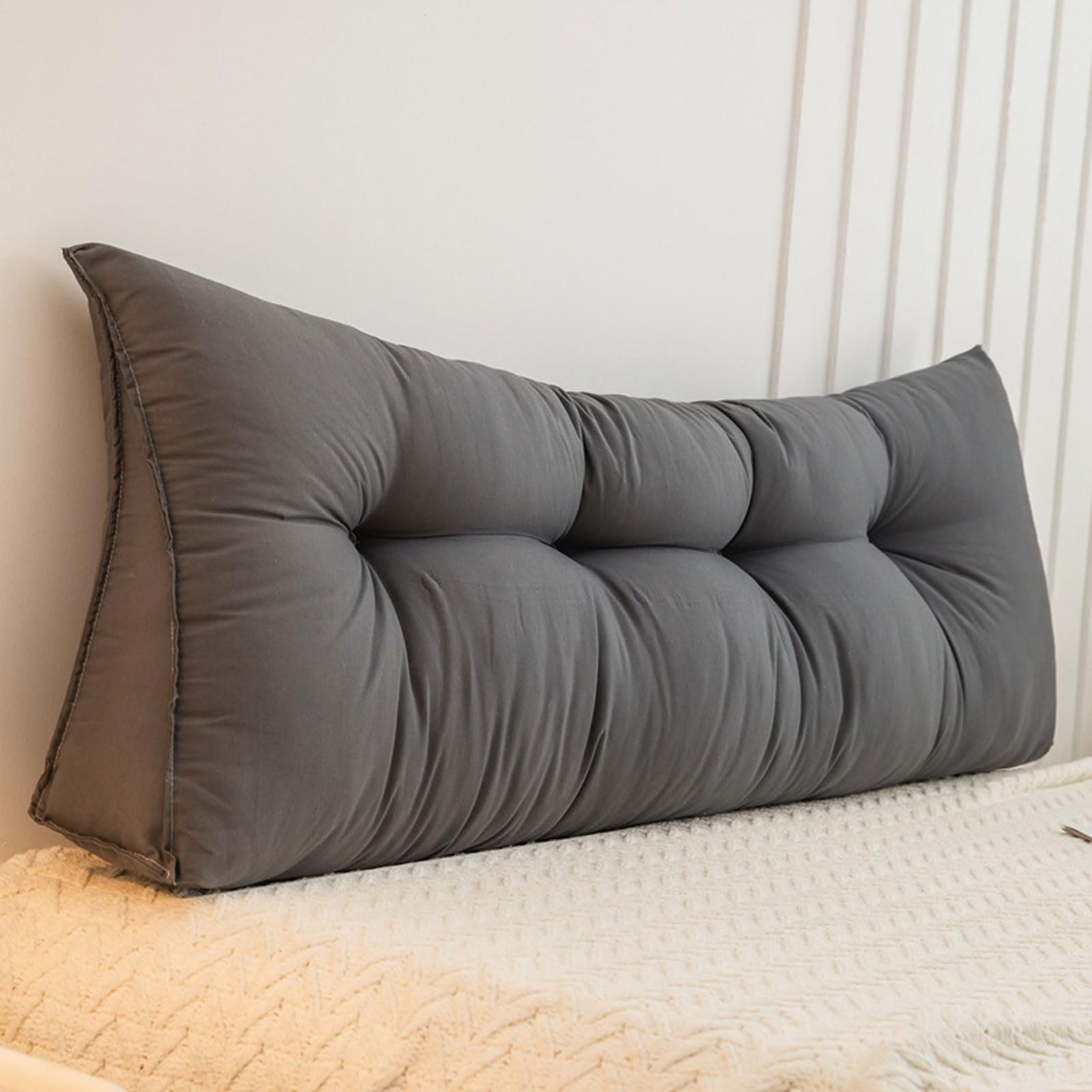 HUHJYUGE Almohada Lumbar Triangular para Cabecero de Cama, Sofá Tatami, Dormitorio, Reposacabezas de Cama, Cojín de Respaldo de Lectura, Almohada de Lectura de Descanso, Cojín Lumbar (F 90cm)