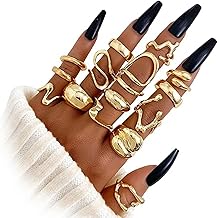 15 Pieces Gold Thick Rings for Women, 14K Gold Plated Thick Dome, Stackable Open Rings, Delicate Minimalist Jewelry Fashion, Gifts, Gold