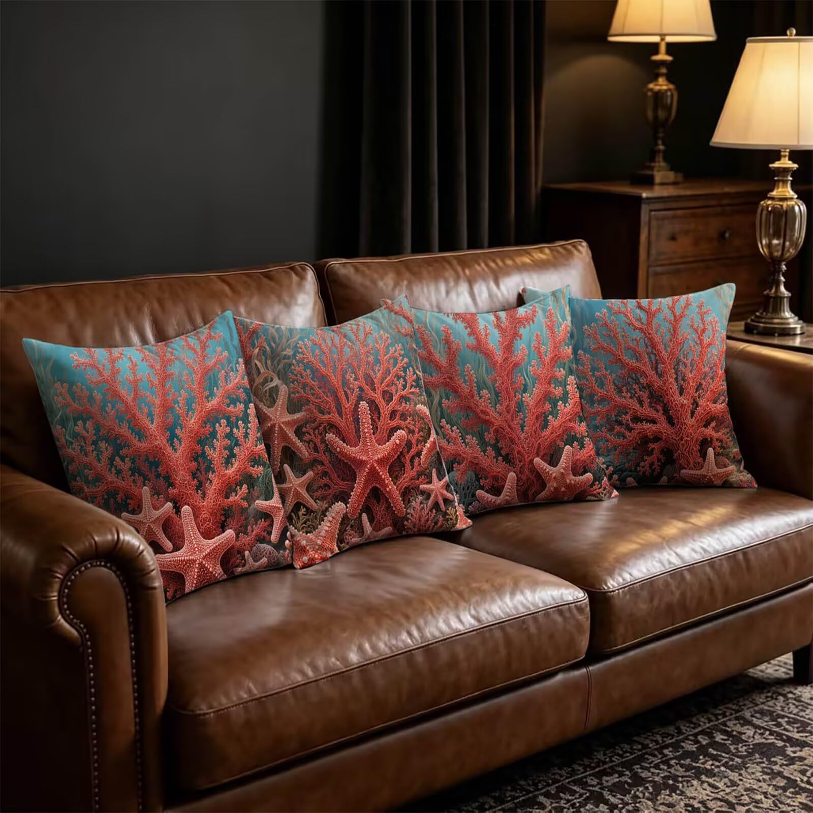 Kopfkissenbezug Coral Wasserdicht Outdoor 50x50cm Kissenbezug THDZ-2310