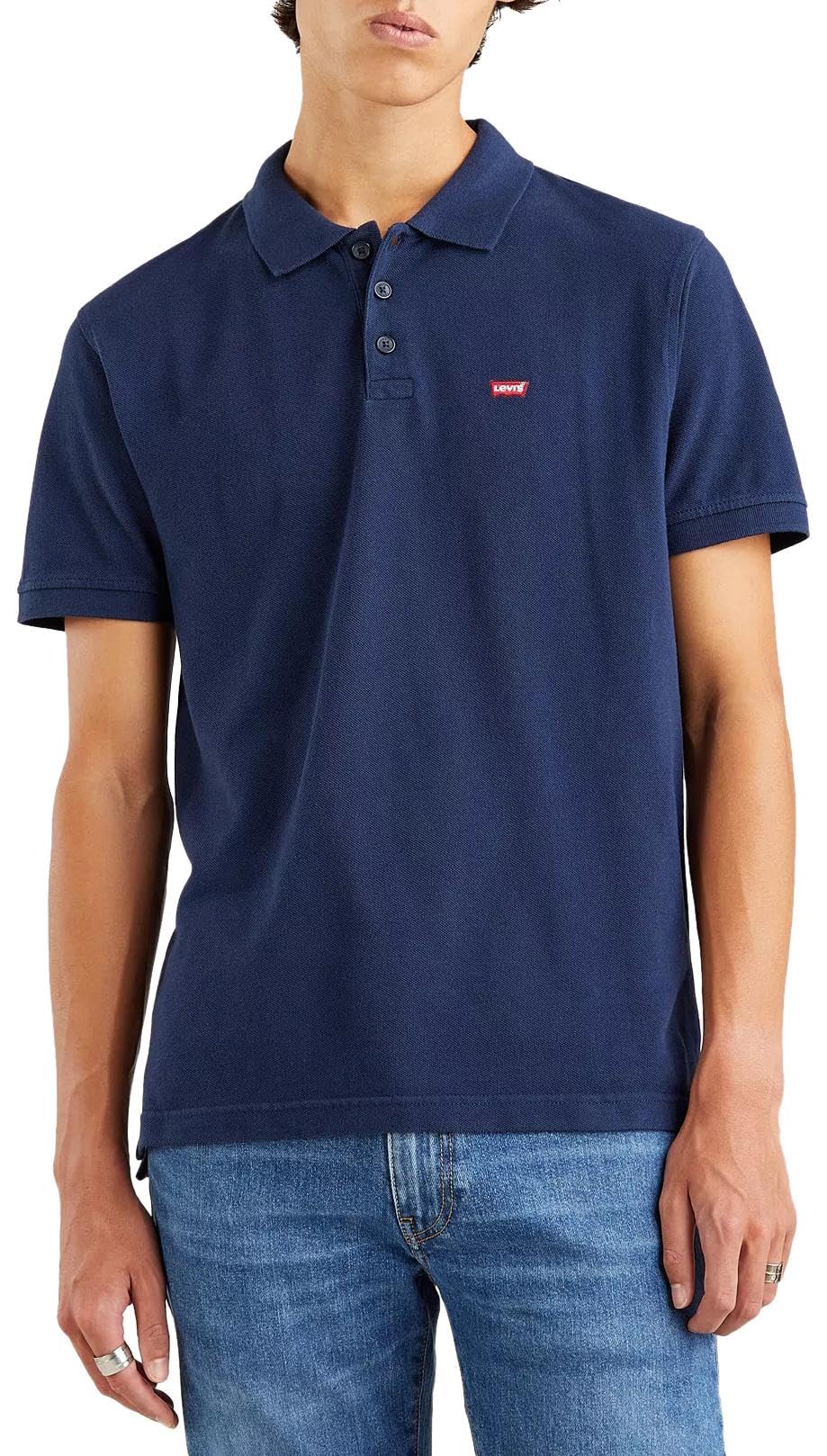 Levi's Men's Abito Blues Housemark Polo T-Shirt, Dress Blues, Xs