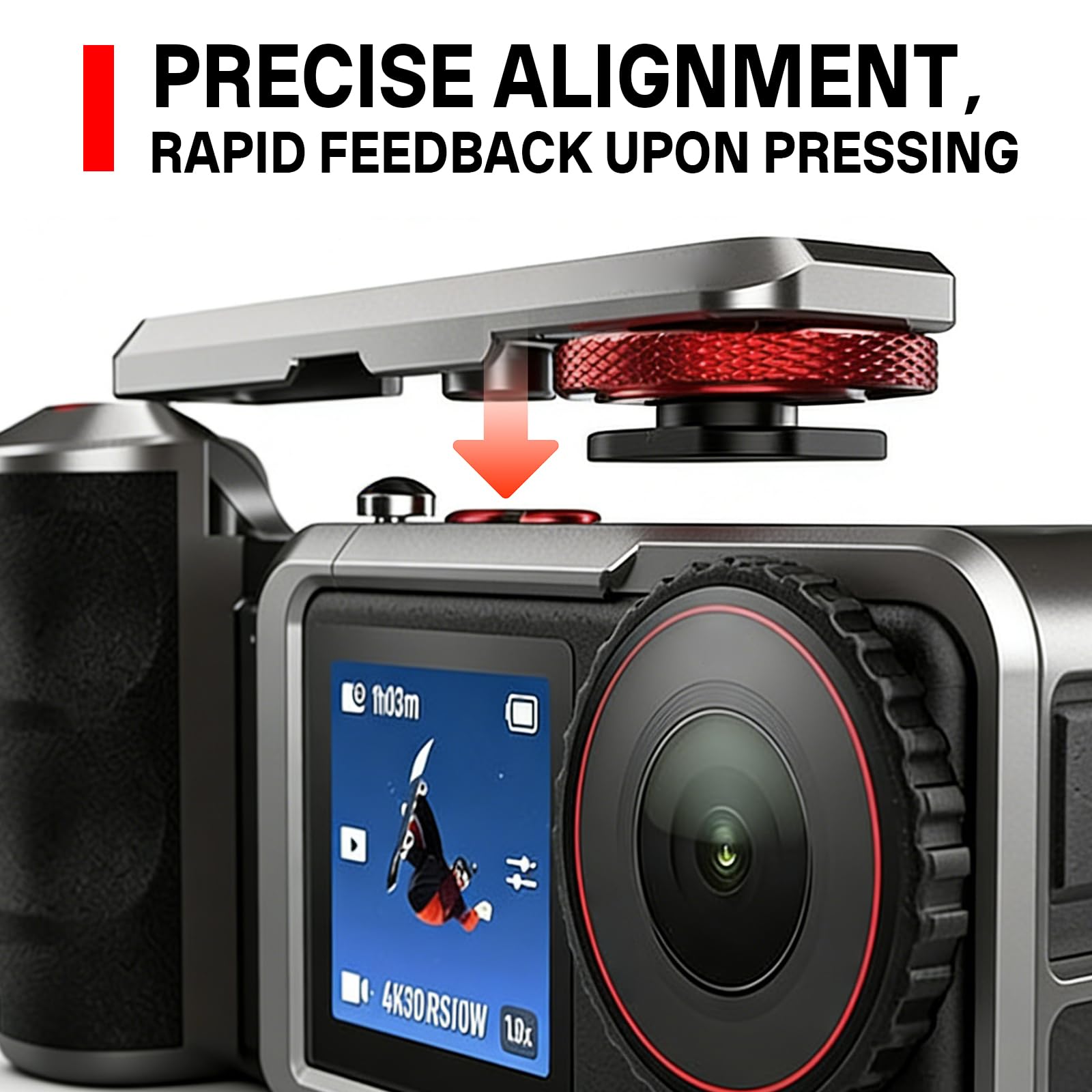 Street Grip Kit kompatybilny z DJI Osmo Action 5 Pro/4/3, uchwyt do kamery z lekkim aluminiowym uchwytem (167 g) z magnetycznym szybkim montażem, wygodnym gumowym uchwytem i lekkim jak piórko