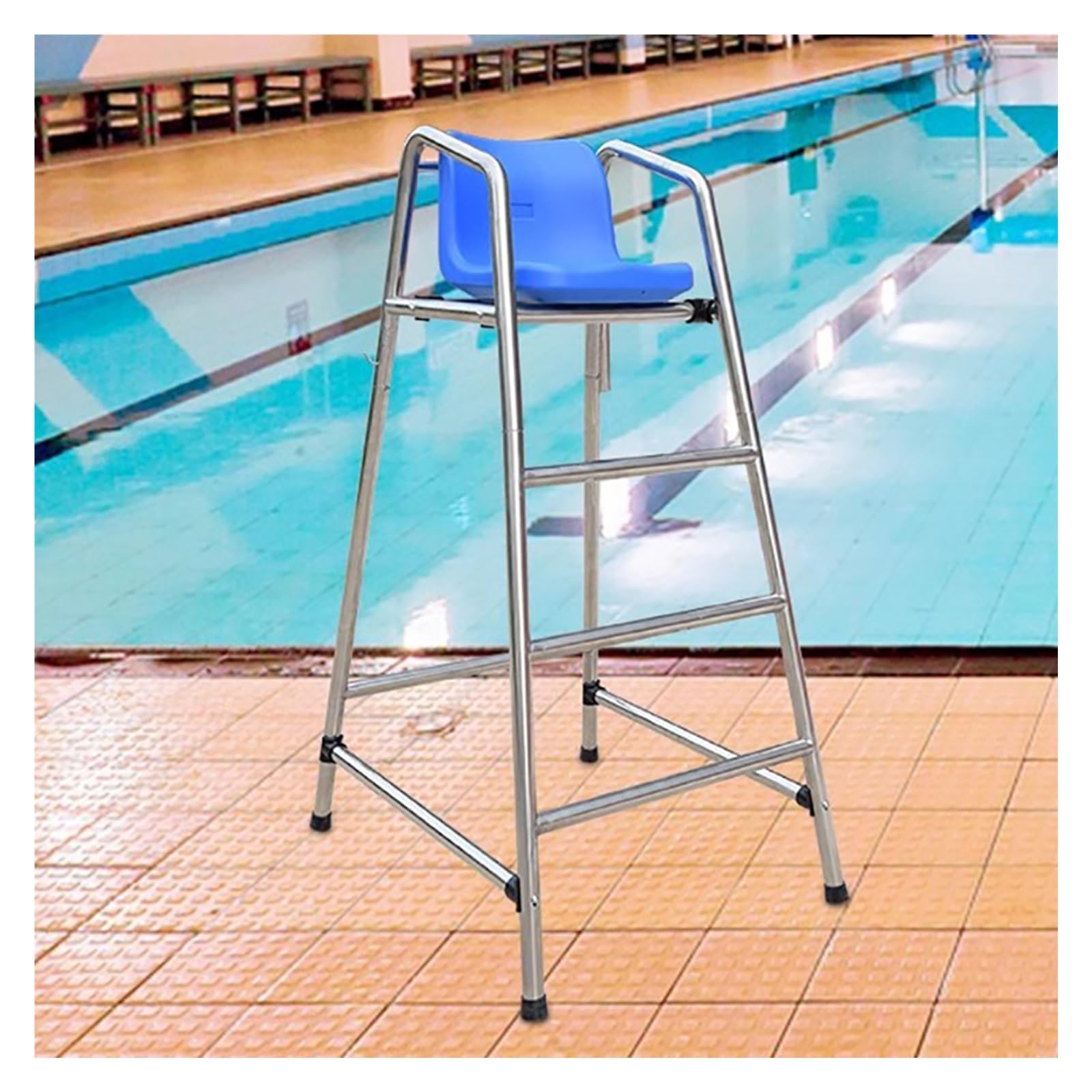 Heavy Duty Stainless Steel Lifeguard Chair 150cm Tall Supports 330kg Perfect for Pool Beach Patio Durable and Stable Ideal for Adults & Kids Safety