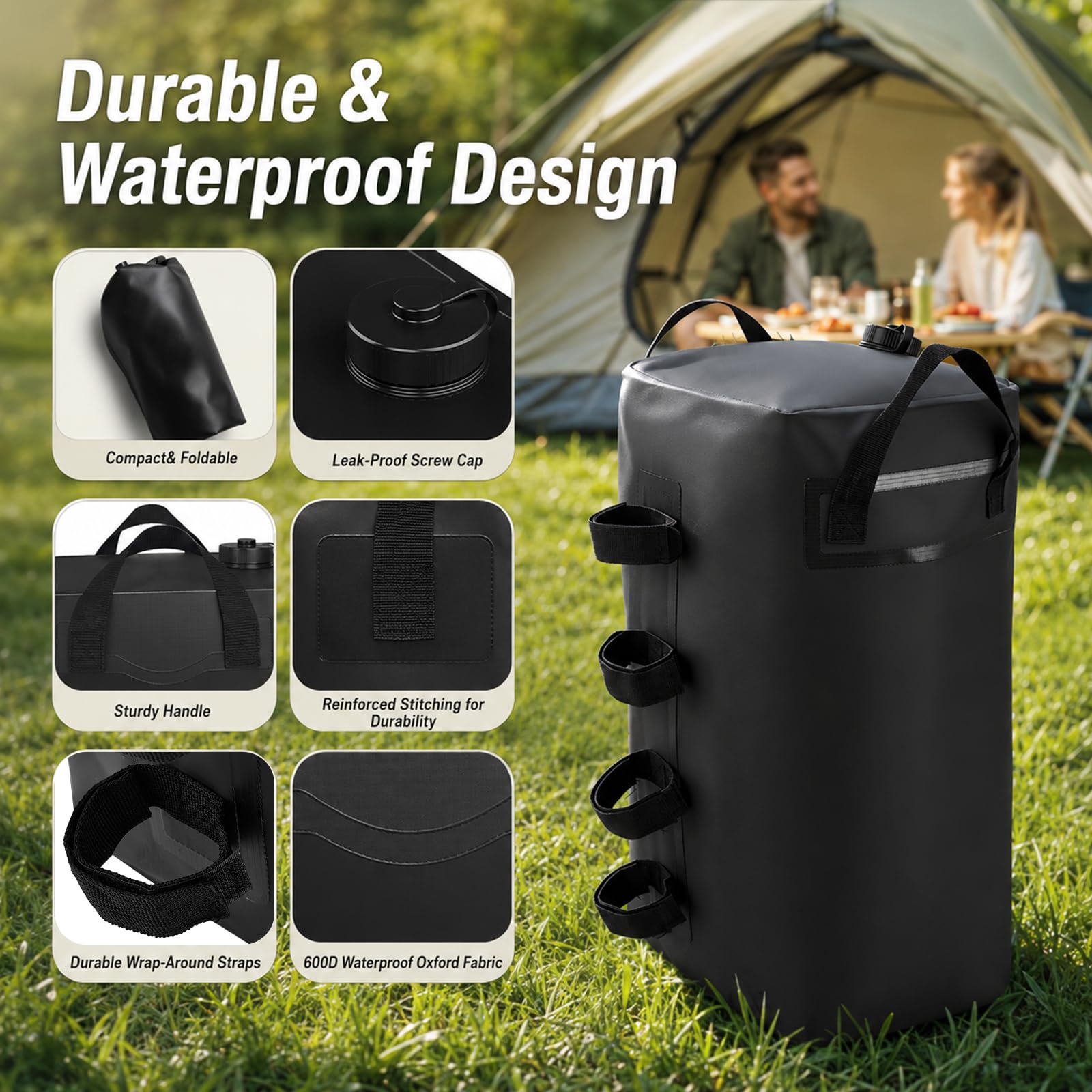 4er Set 25L Gewichte für Pavillon, Sandsäcke Pavillonstandfüße, mit Wasser befüllbar, Wassergewichtstaschen Wiederverwendbar Beschwerungssäcke Sandsäcke für Pavillons/Gartenzelte/Festzelte