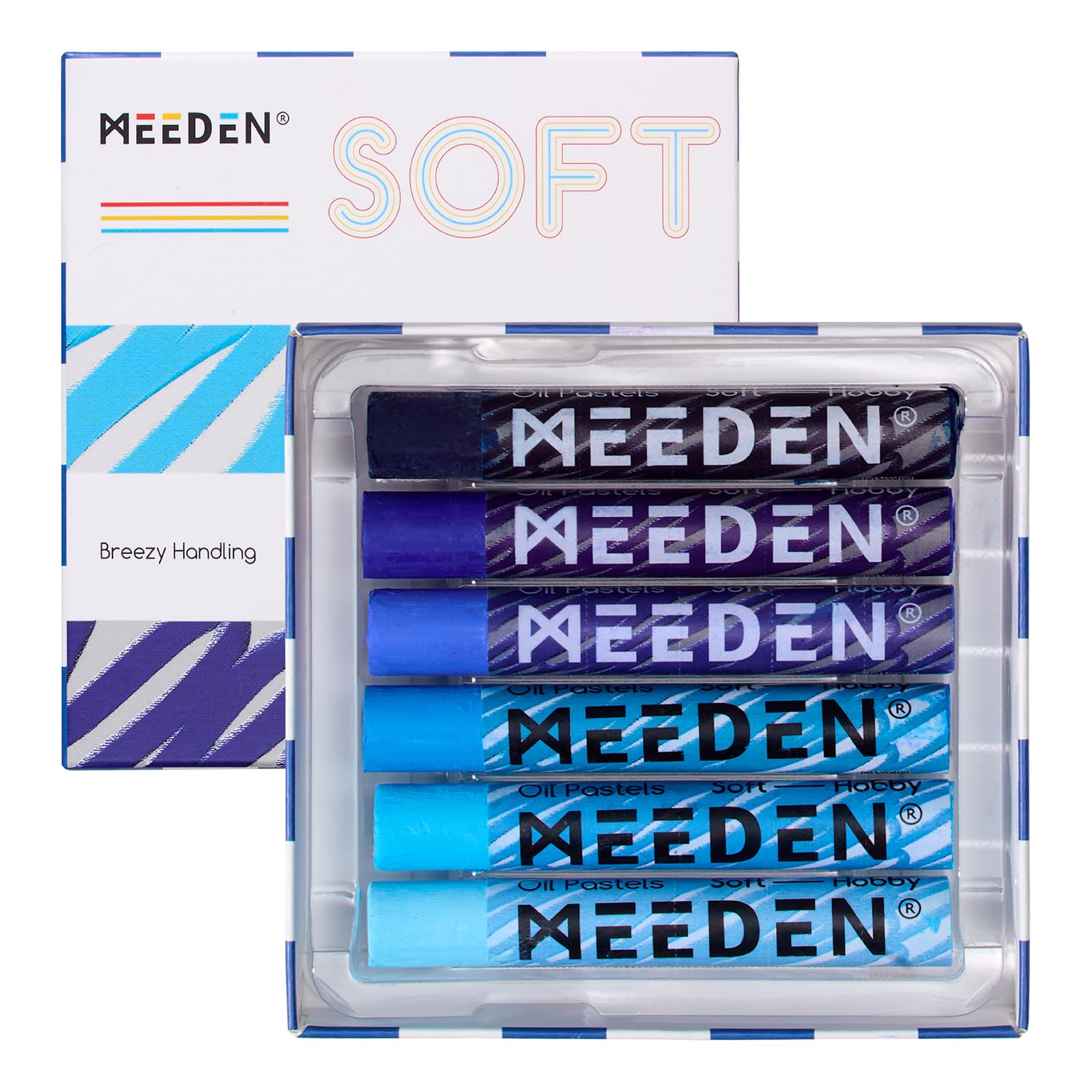 MEEDEN Soft Blue Oil Pastels: 6 Pcs Oil Pastels for Artists Beginners โ image 1