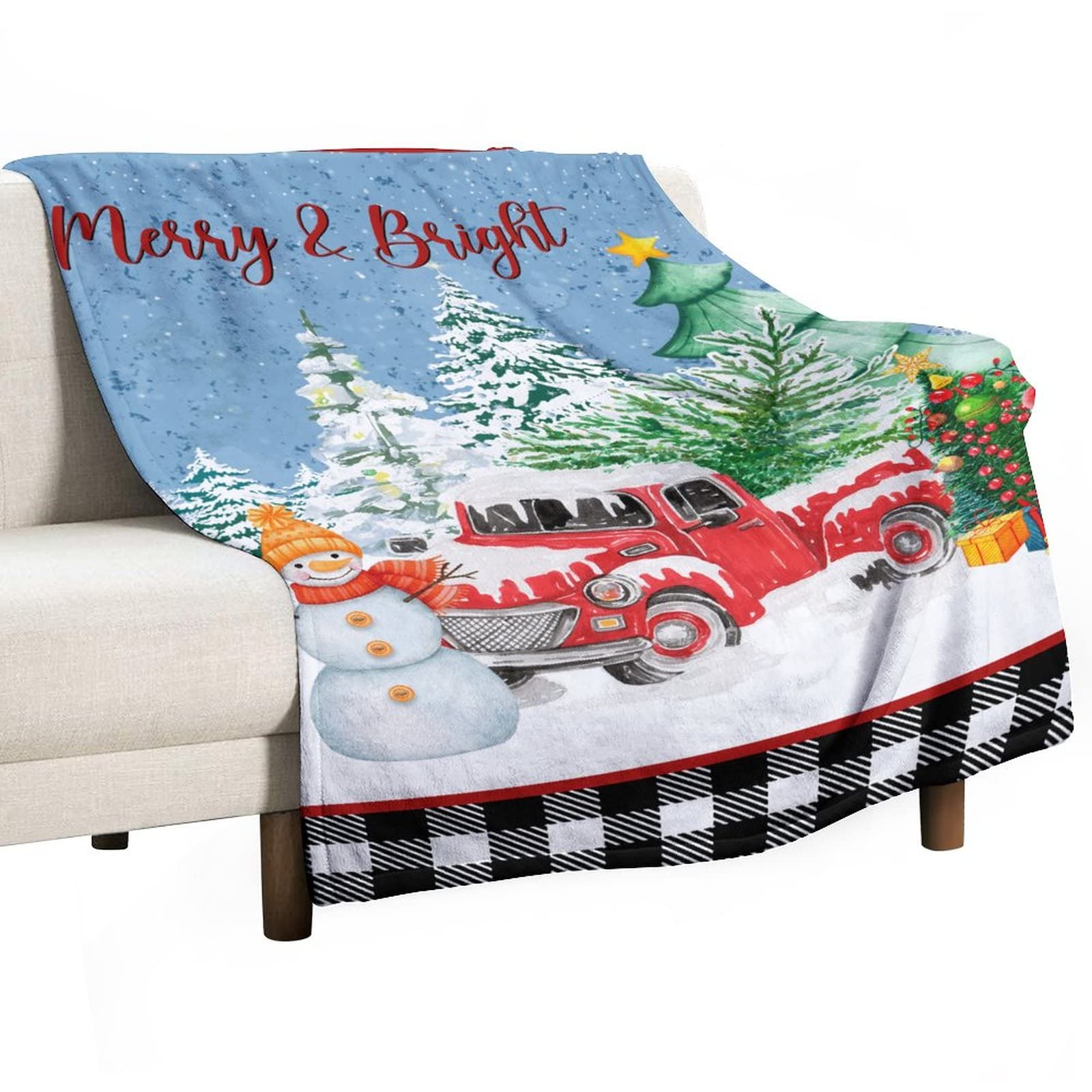 Couverture flanelle Merry & Bright, le cadeau de Noël personnalisé idéal