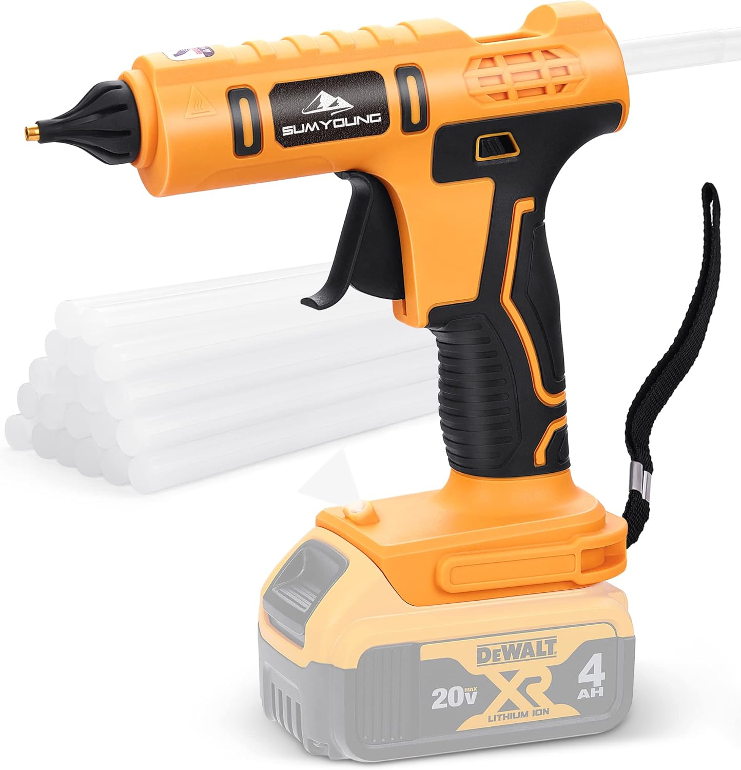 Cordless Hot Glue Gun for Dewalt 20V Battery,Dripfree Handheld
