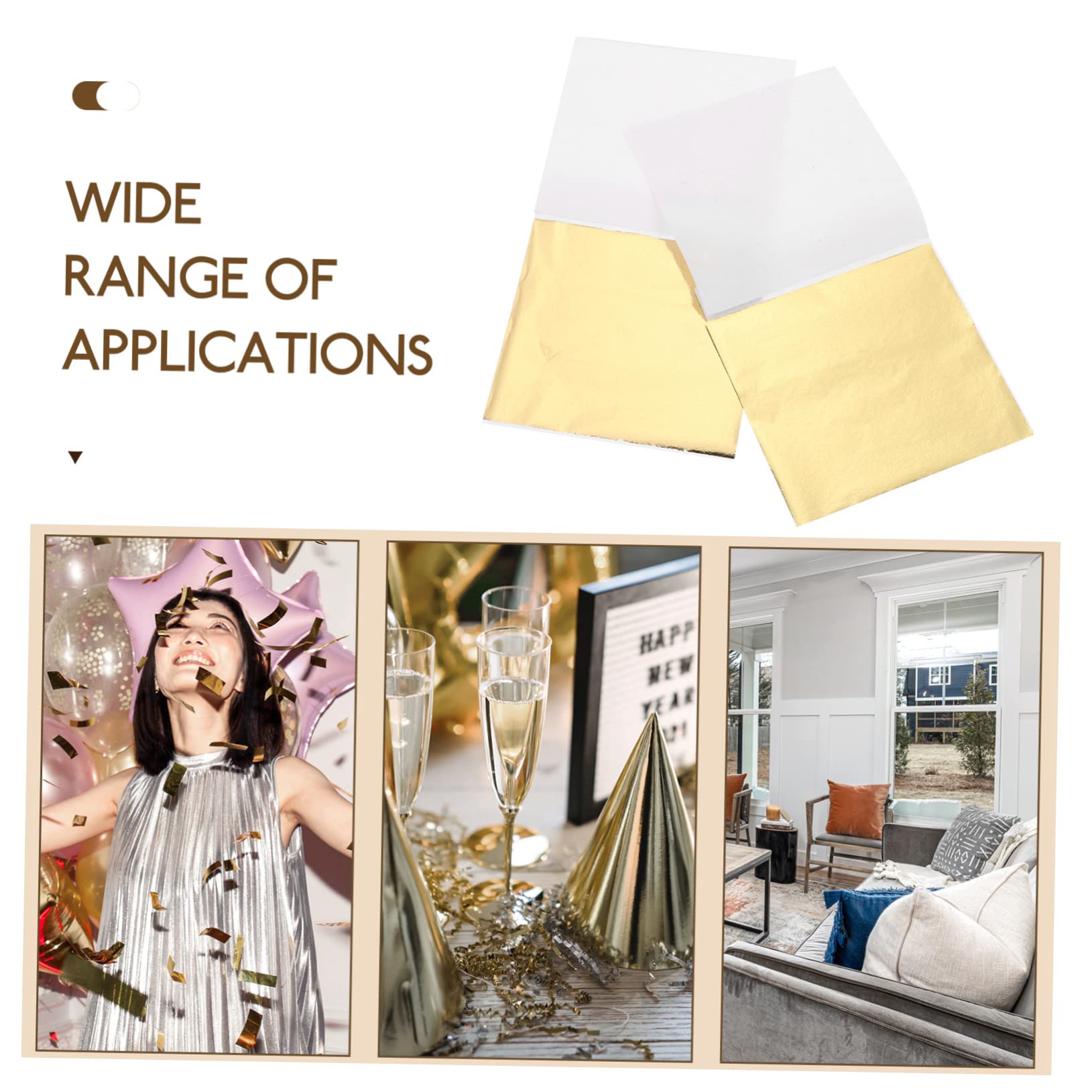 OSALADI 4 Sätze Imitation Goldfolie DIY Bastelbedarf Glänzende Goldfolien Für Kreative Handarbeiten Dekoration Und Kunstprojekte Für Weihnachten Und Besondere Anlässe 200 Blätter * 4