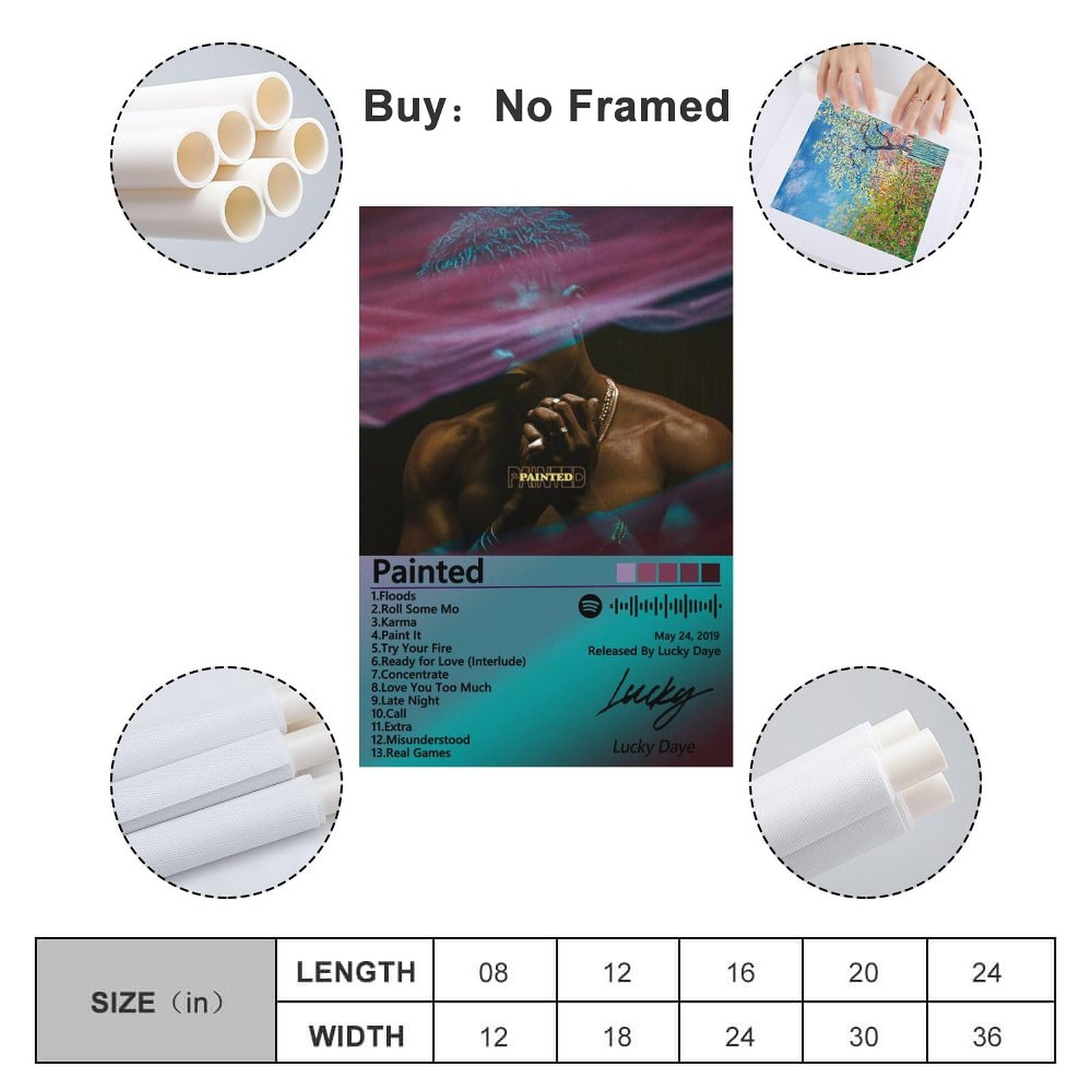 Amazon.com: Lucky Daye Poster Painted Album Cover Limited Poster