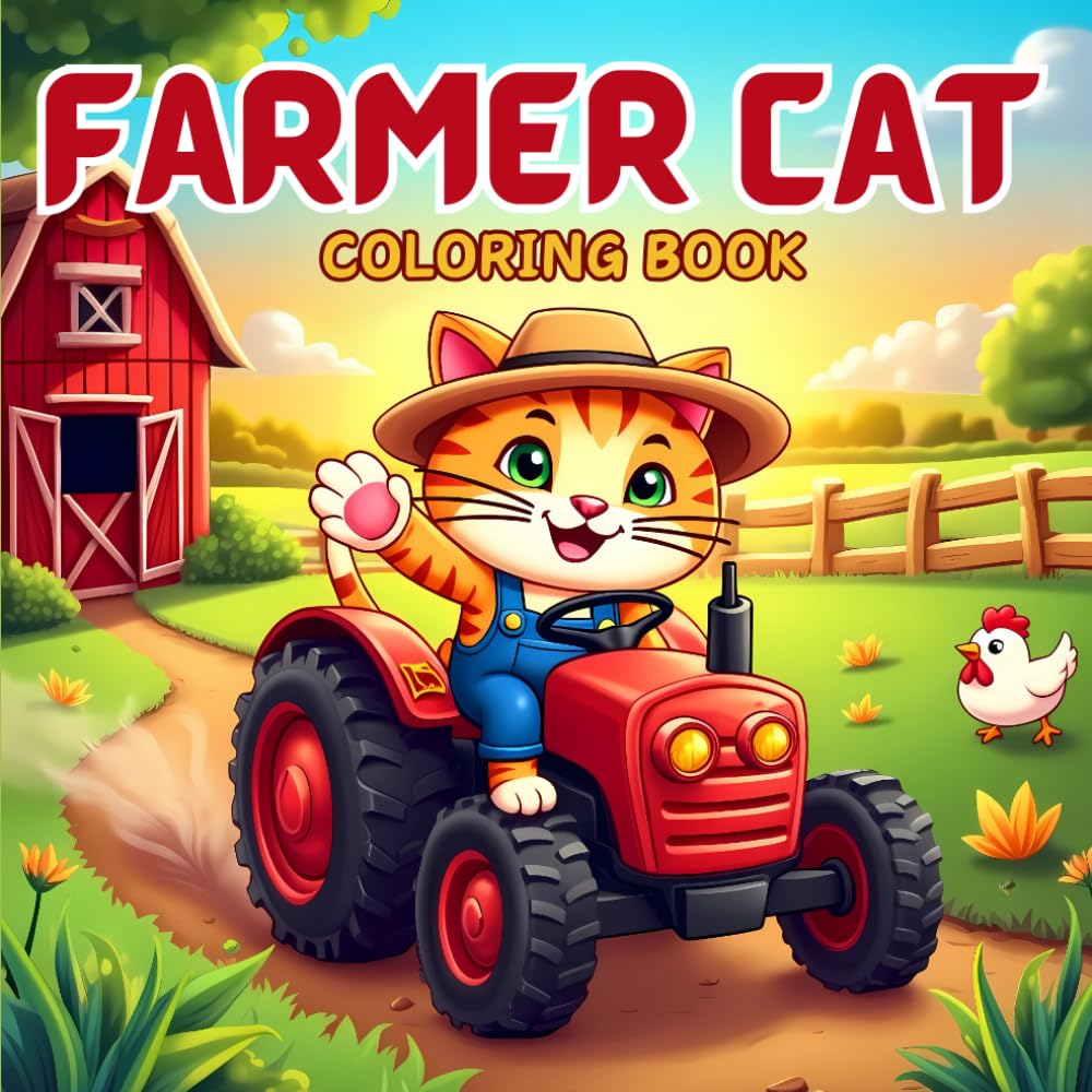 Farmer Cat Coloring Book: Cute Country Kitties For Relaxation