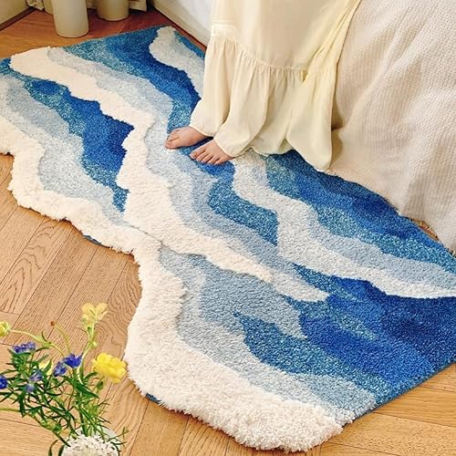 Miniatura 10 de Bonitas alfombras de baño para decoración de baño, alfombras de baño de musgo, alfombra de baño suave antideslizante (30 x 20 pulgadas)