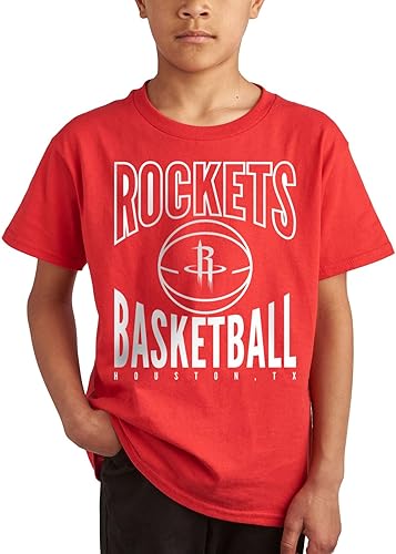 Miniatura 27 de Junk Food NBA Team Basketball - Camiseta de manga corta para niños y niñas con licencia oficial Verde Kelly,Negro -,Verde bosque,marino,Púrpura,Rojo