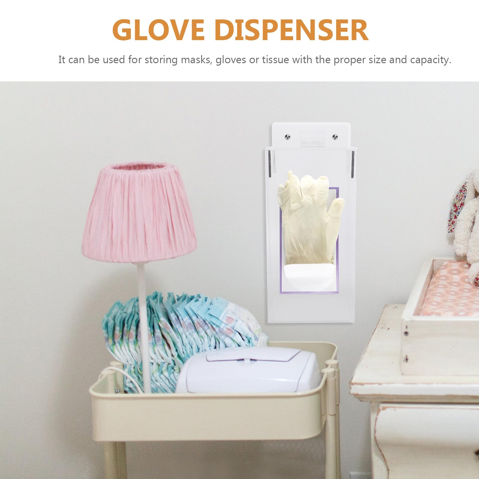 Dispensador Guantes de Acrílico para Montaje Pared Soporte Transparente para Almacenamiento Guantes Reducidos para Hospitales y Oficinas