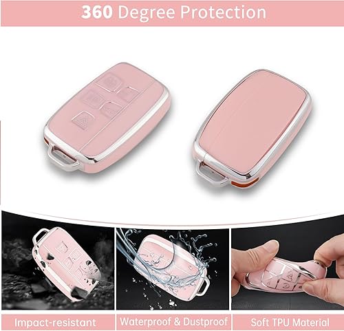 Miniatura 3 de Pangpai Funda de llavero rosa para BMW, funda de TPU suave con llavero brillante para BMW X1 X2 X3 X5 X6 X7 y Series 1, 2, 3, 4, 5, 6, 7, 8